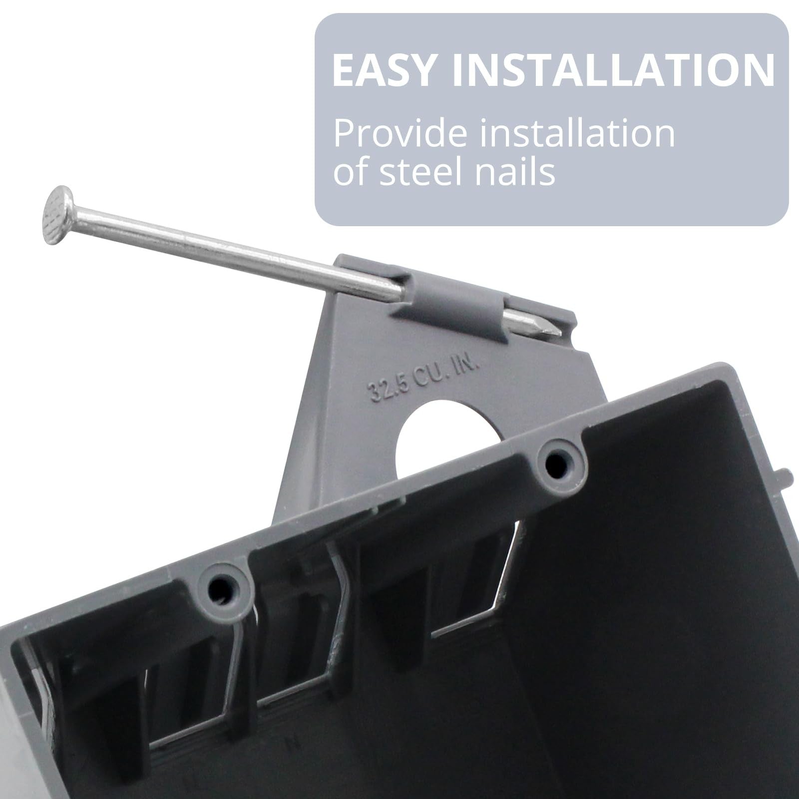 YQSIYU 2 gang electrical outlet box in gray, 32 cu in remodel drywall box, shown in a set of six for electrical installations.
