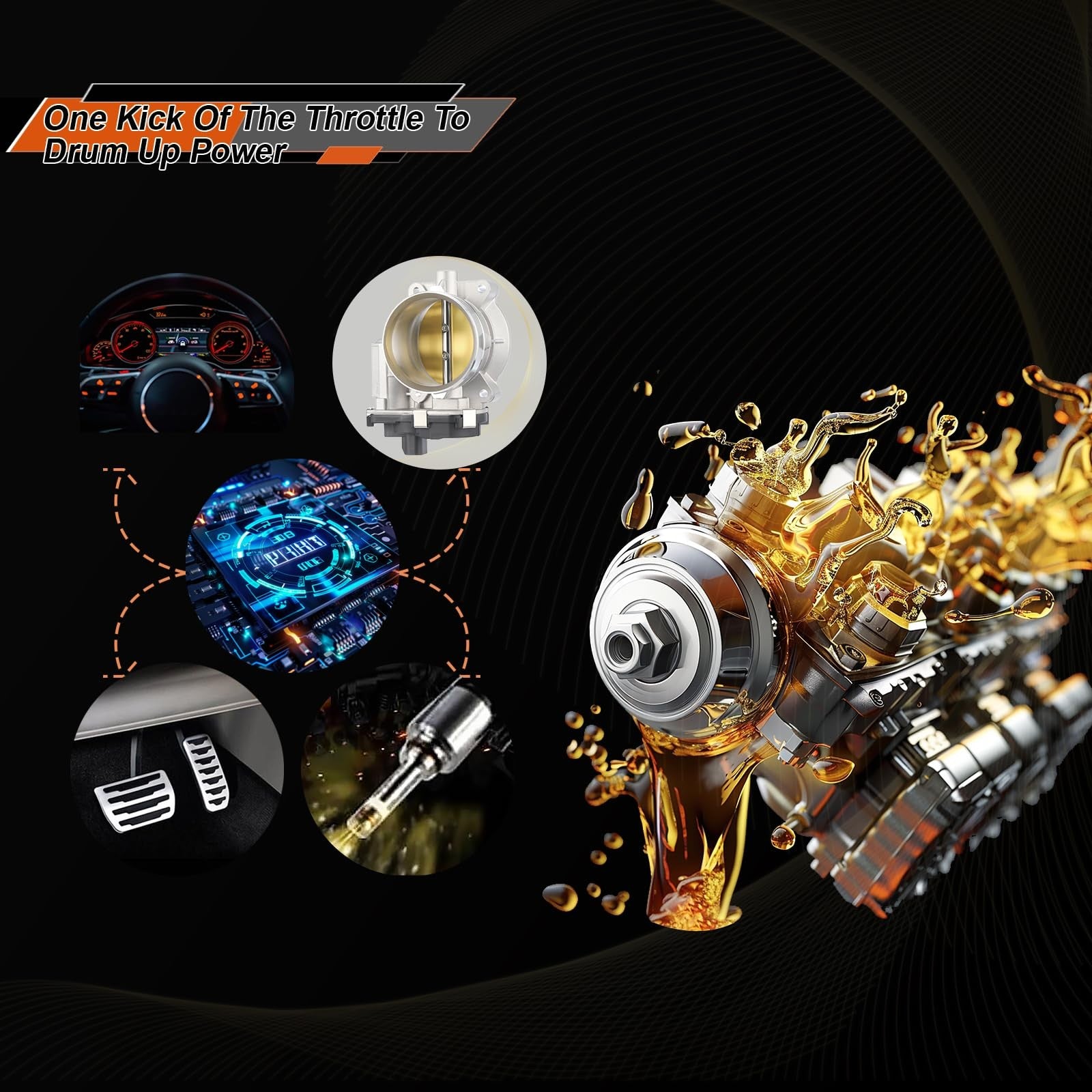 ISINSWIFT electric throttle body for Chevy Silverado 1500 4.8L and 5.3L engines, showing the black plastic and metal components.