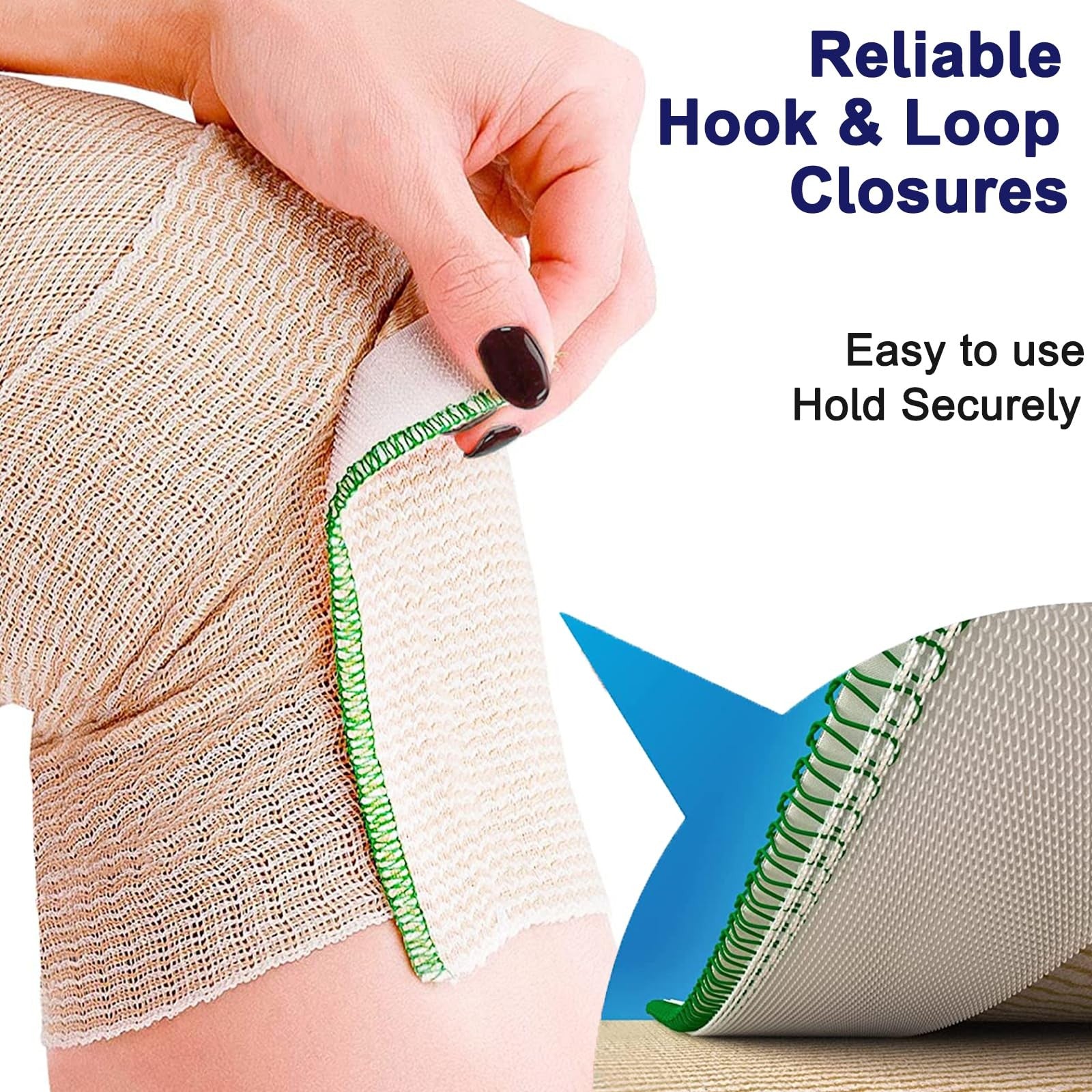 Beieverluck 24-pack 6-inch elastic bandage wraps with hook and loop closure, 5 yards long, latex-free medical support wraps