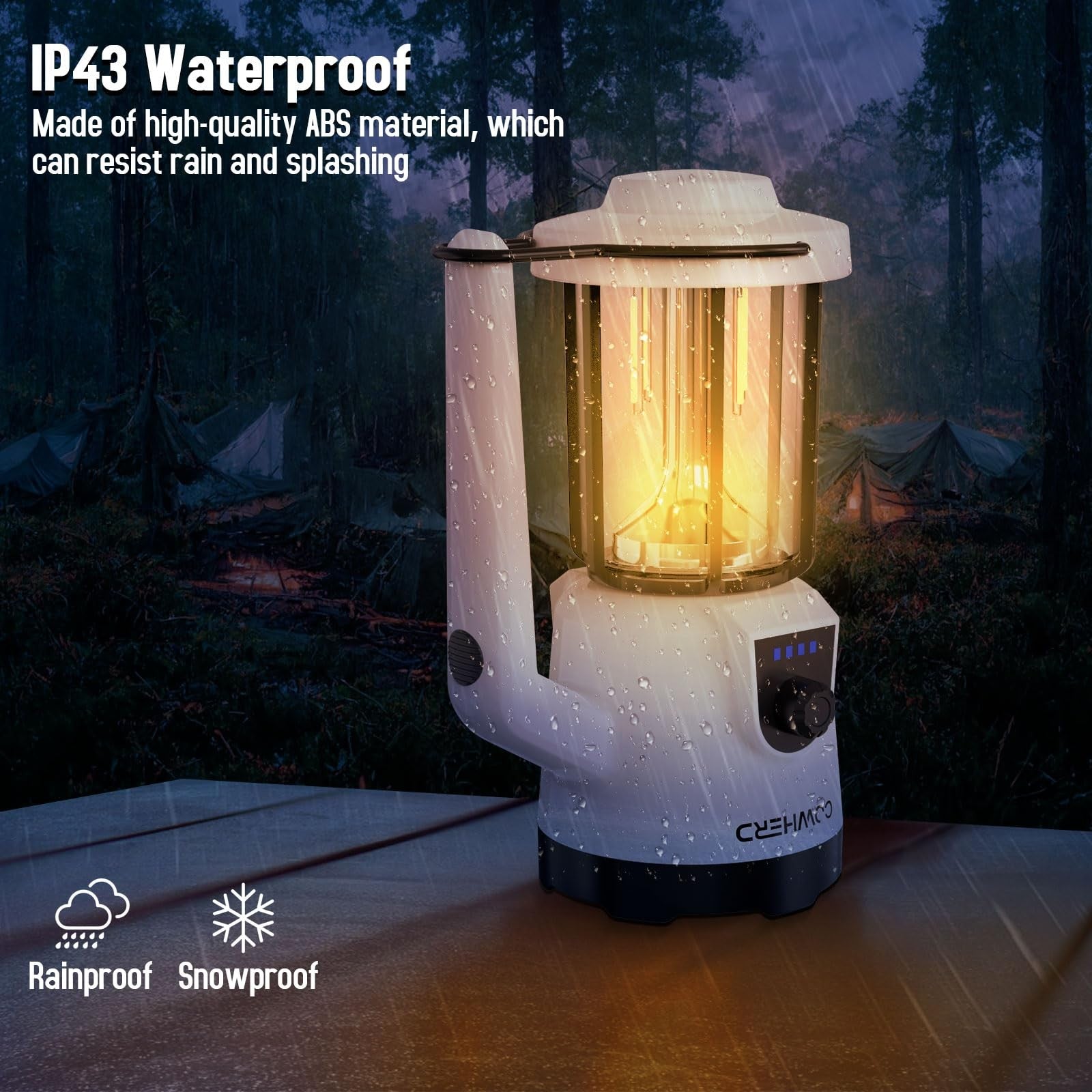 COWHERD 2-pack rechargeable LED flashlights with 1200 lumens, compact spotlight design, ideal for outdoor and emergency use.