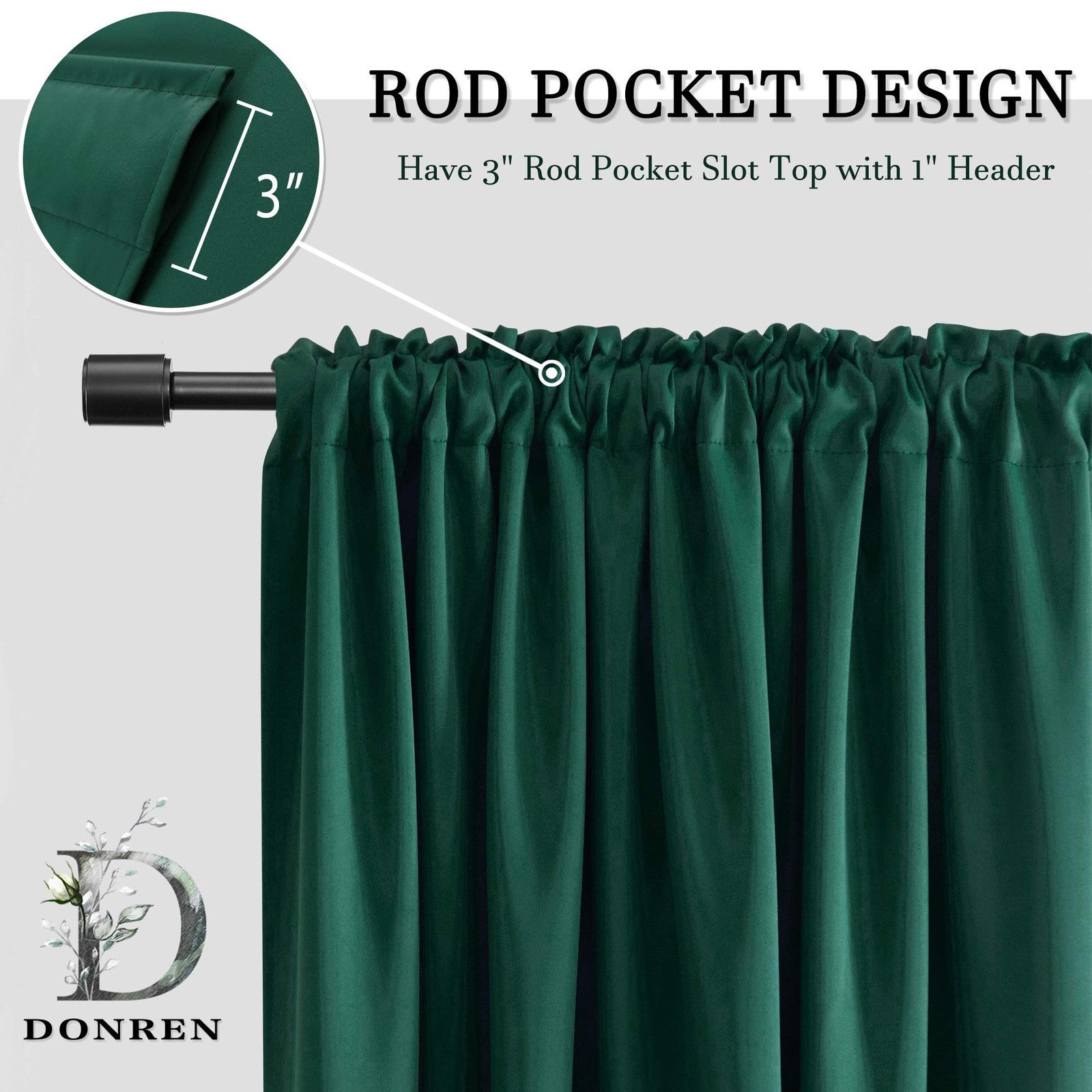 Donren hunter green curtain tiers for small windows, mini blackout curtains with a stylish, functional design.