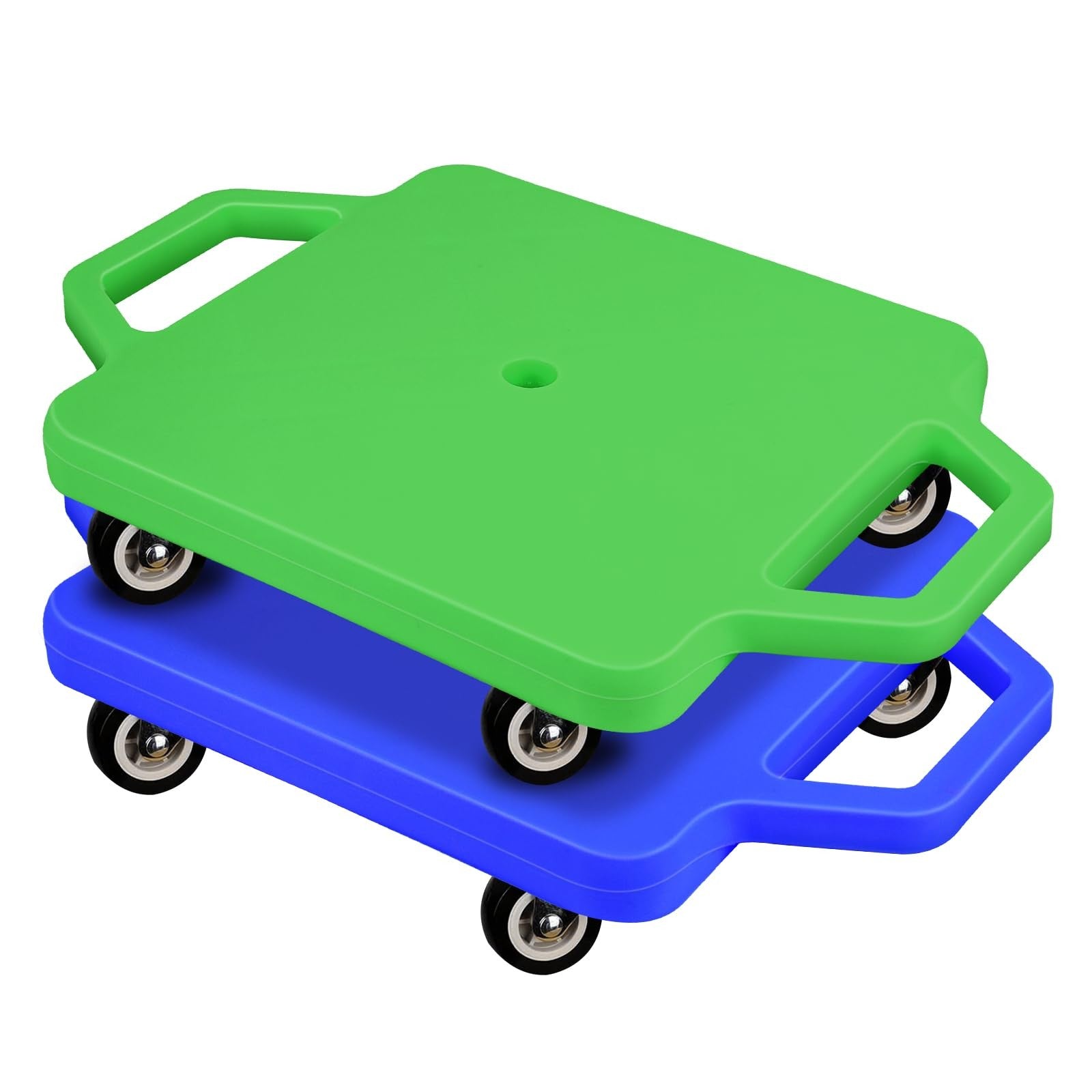 SUNYIWJIE 2-pack sports scooter boards with handles, colorful plastic sitting scooters for kids, durable and easy to ride