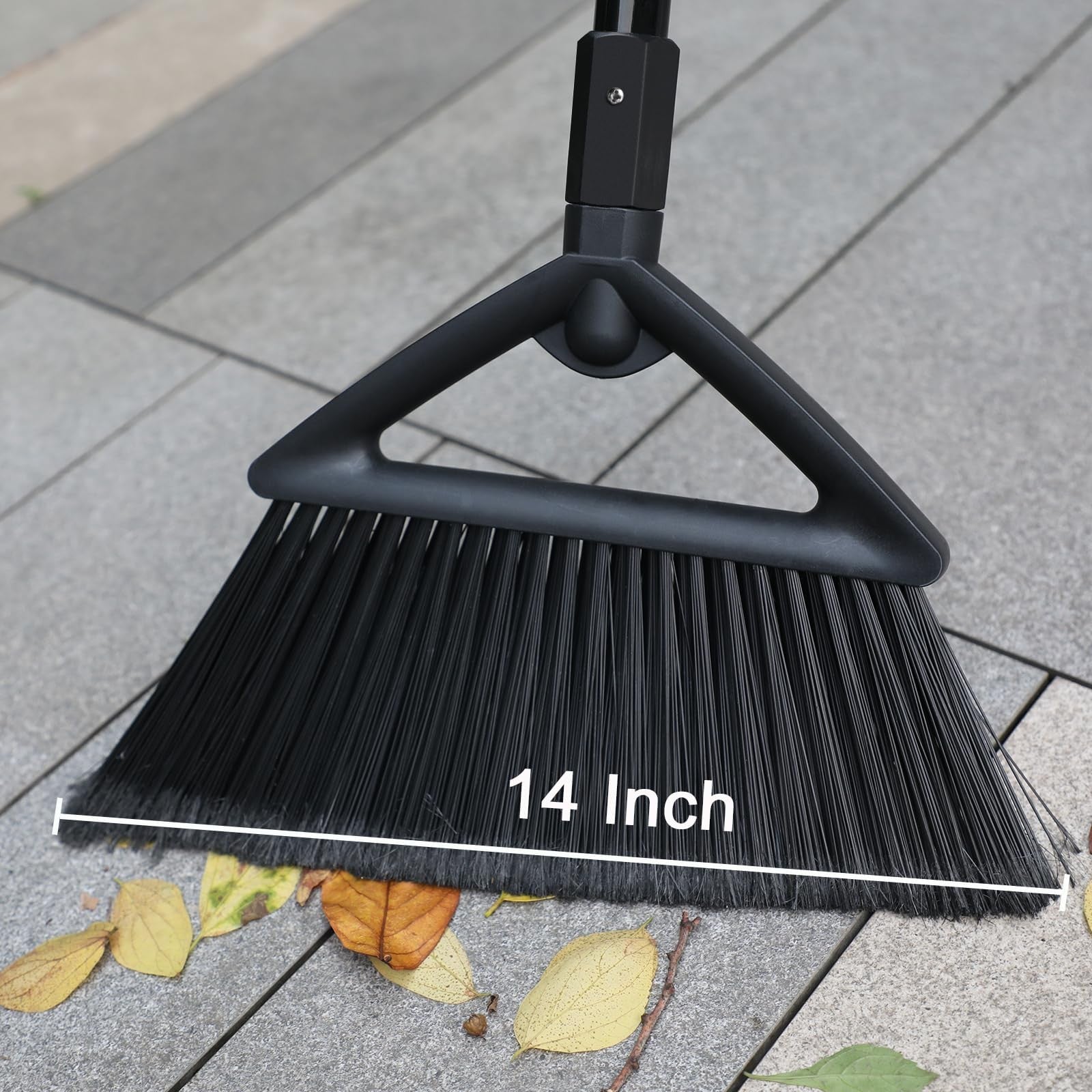 SZJYHQY 4-pack heavy-duty angle brooms for indoor and outdoor sweeping, featuring sturdy bristles and ergonomic handles.