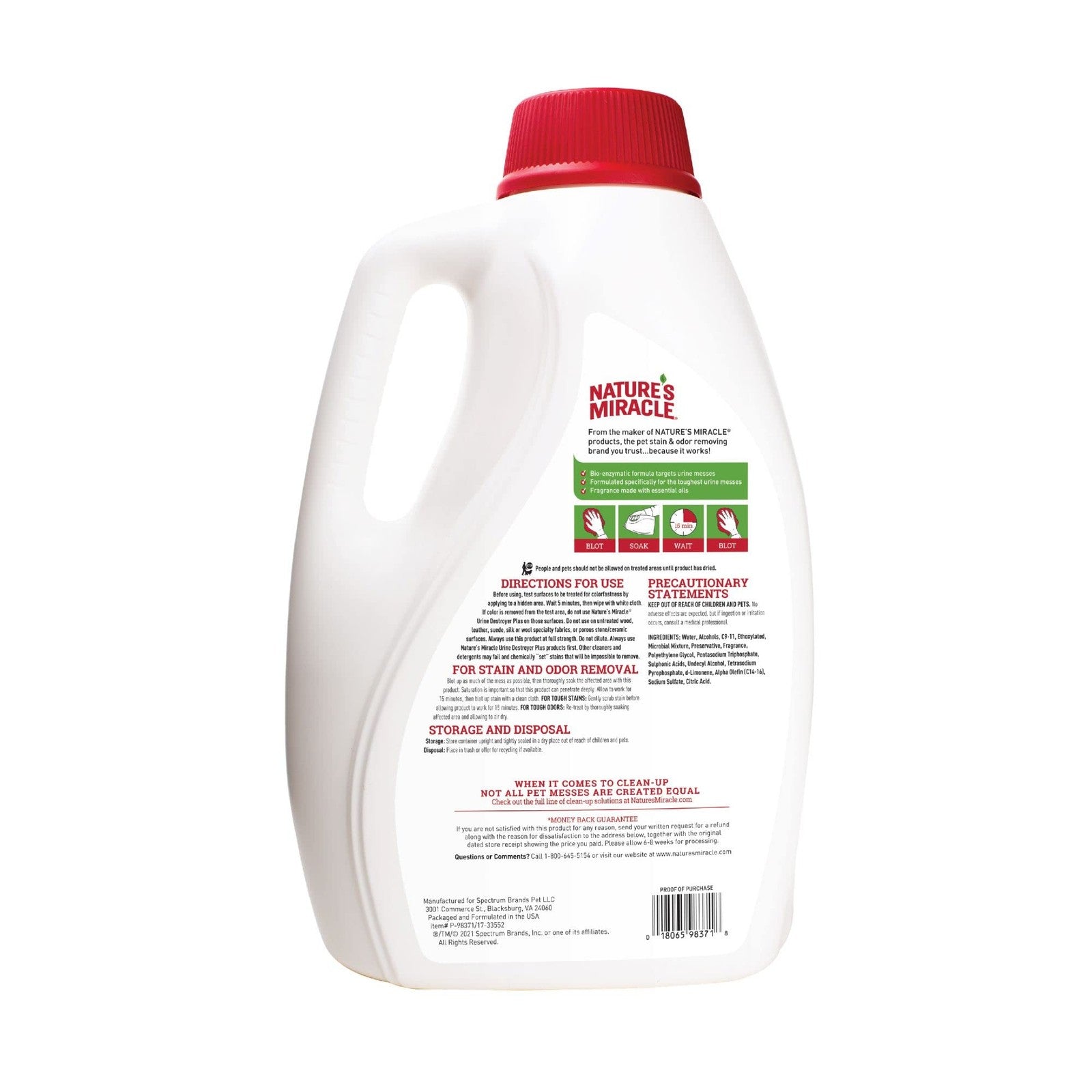 Nature's Miracle Dog Urine Destroyer Plus enzymatic laundry boost in-wash formula, effective for eliminating pet stains and odors.