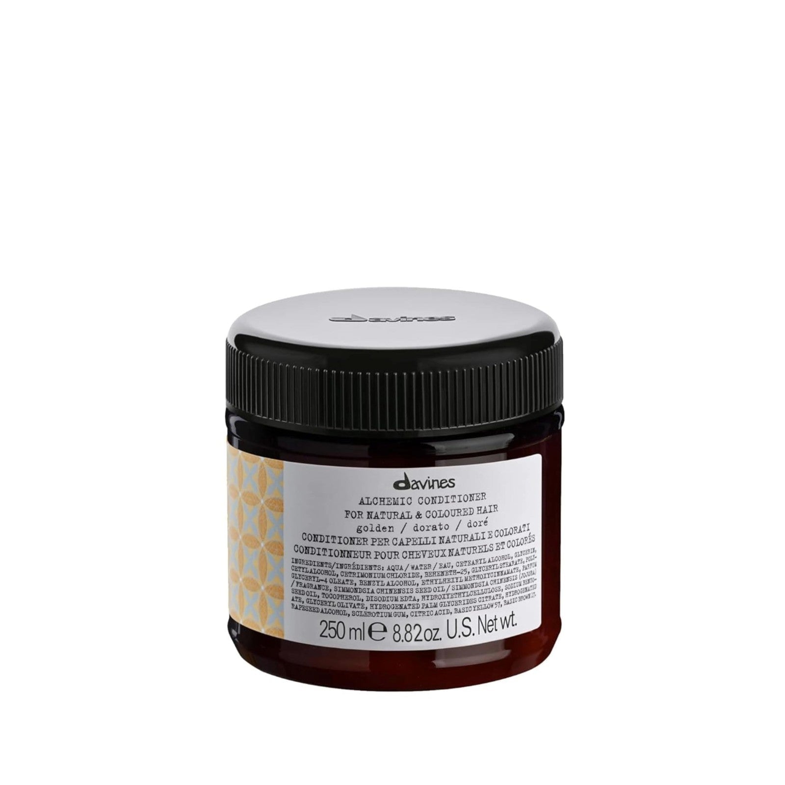 Davines Alchemic Conditioner Golden, color-depositing cream for golden blonde hair, showing a tube of the conditioner.
