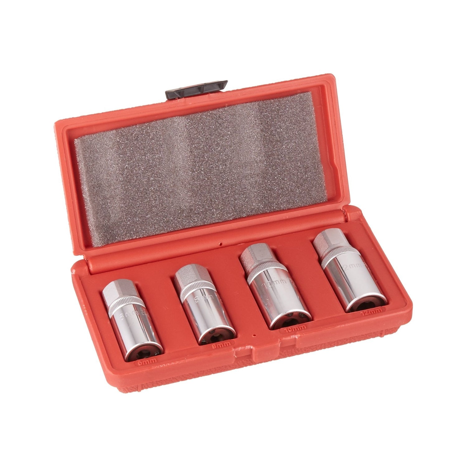 Sunex Tools 8804M 1/2-inch drive metric stud puller set with four tools arranged on a white background.