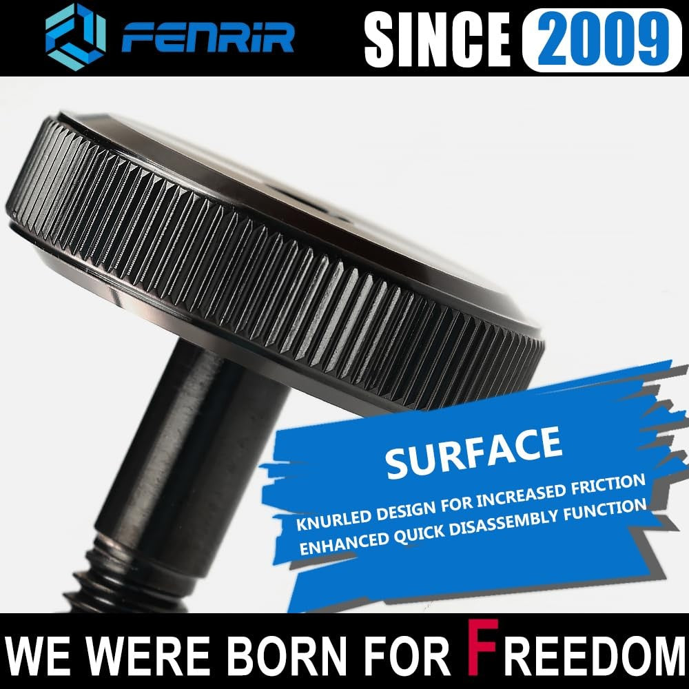 FENRIR motorcycle saddlebag lock security bolt knobs and fasteners kit in stainless steel, front view showing hardware components.