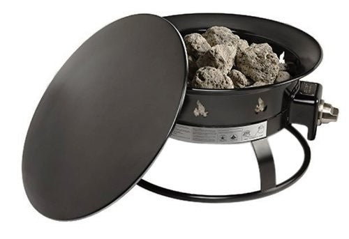 Black fire pit cover with carrying handle for Destination Gear Heininger 5996, measuring 19 x 19 x 2 inches.