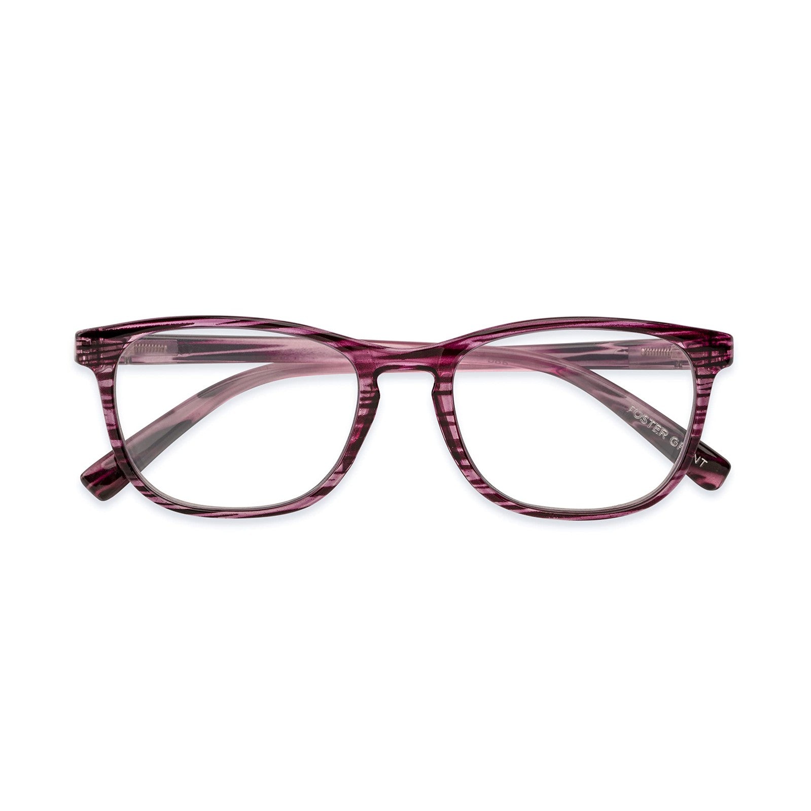Foster Grant women's Elana Pop of Power blue light reading glasses with bifocal lenses and stylish blue frames.