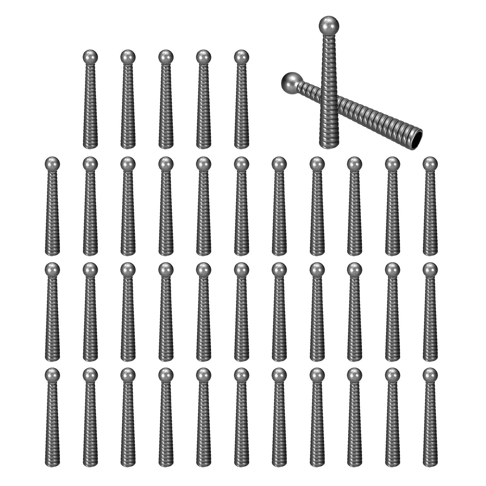 Pair of PATIKIL alloy bolo tie tips, 2-inch replacement cord end caps for DIY crafts, 5mm diameter, 40 pieces included.