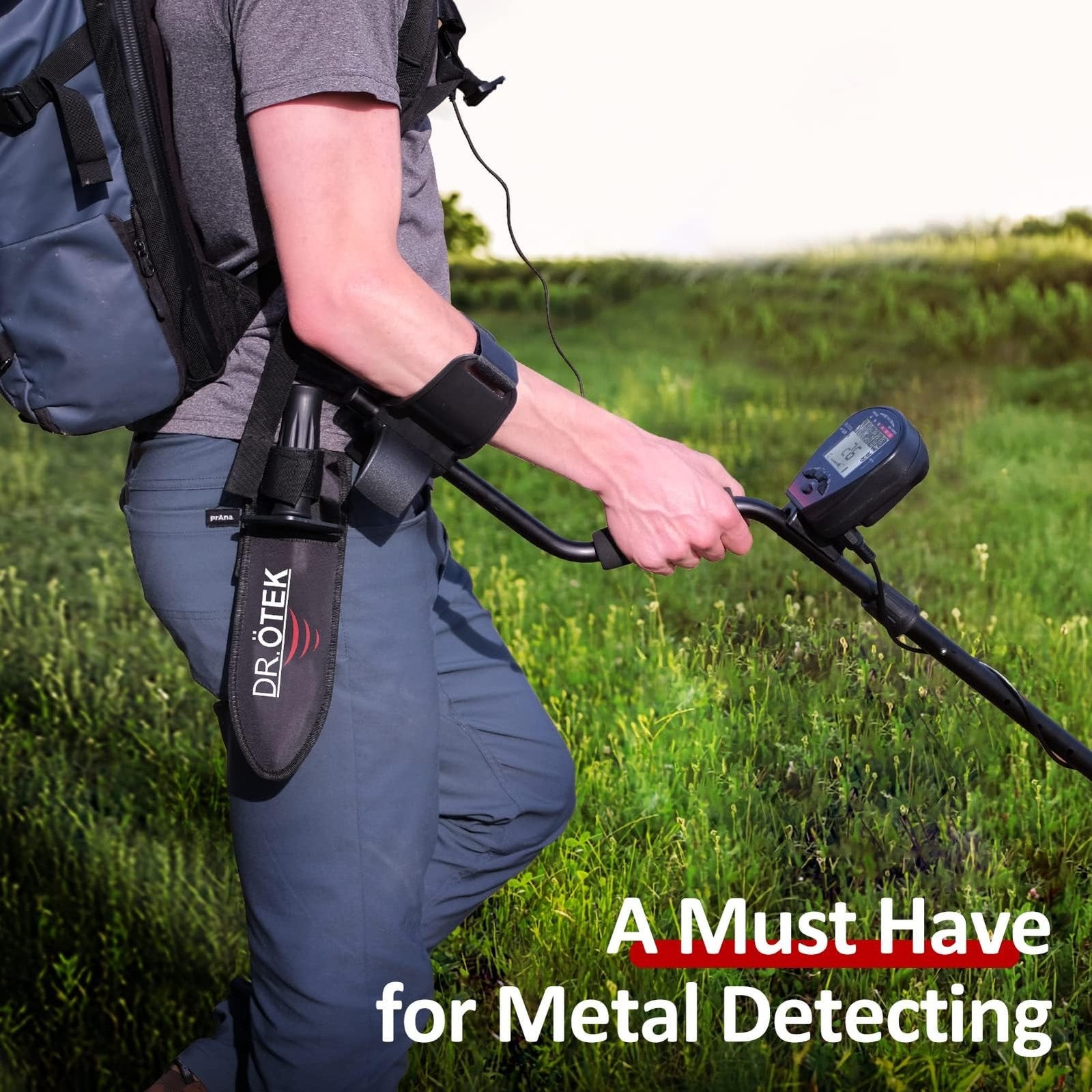 DR.ÖTEK Dr.Ötek metal detector shovel with heavy-duty double serrated blade for digging, sturdy metal construction and ergonomic handle