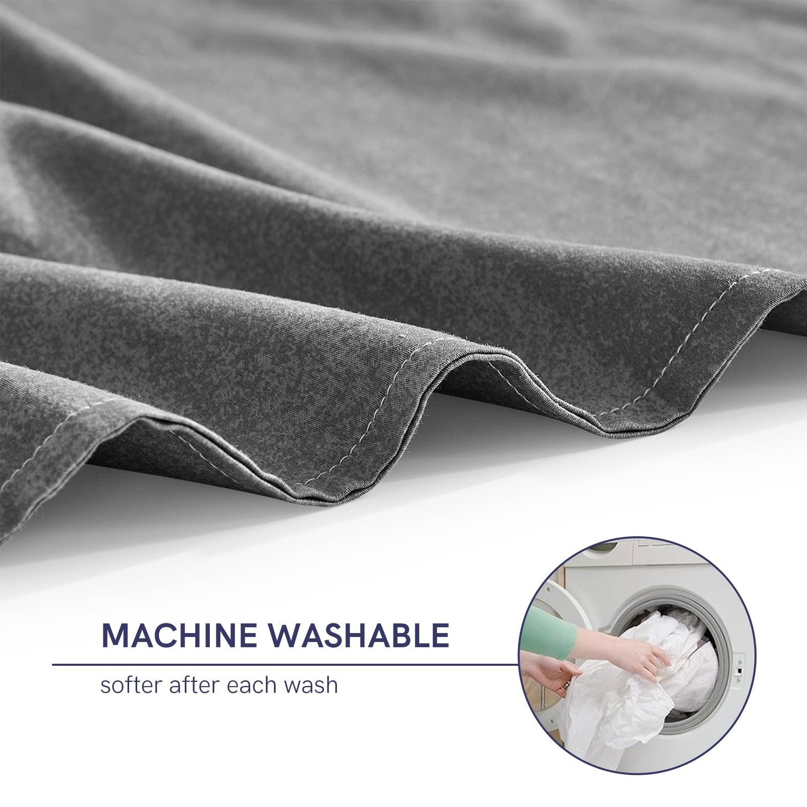 YnM cooling duvet cover for weighted blankets, gradient dark grey, 60x80 inches, soft fabric with a modern design.