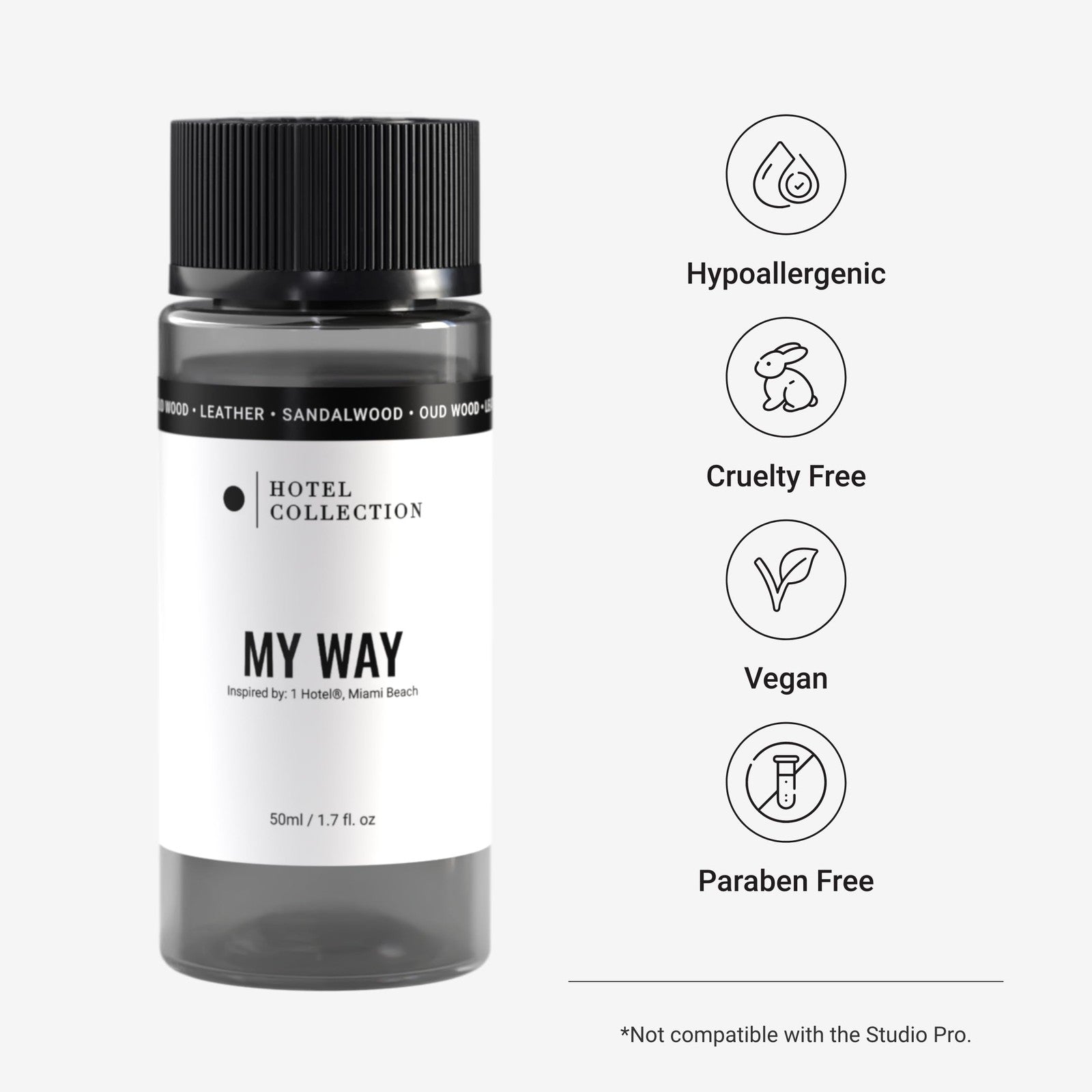 Aroma360 Hotel Collection My Way essential oil scent bottle, luxury hotel inspired aroma for home or spa ambiance.