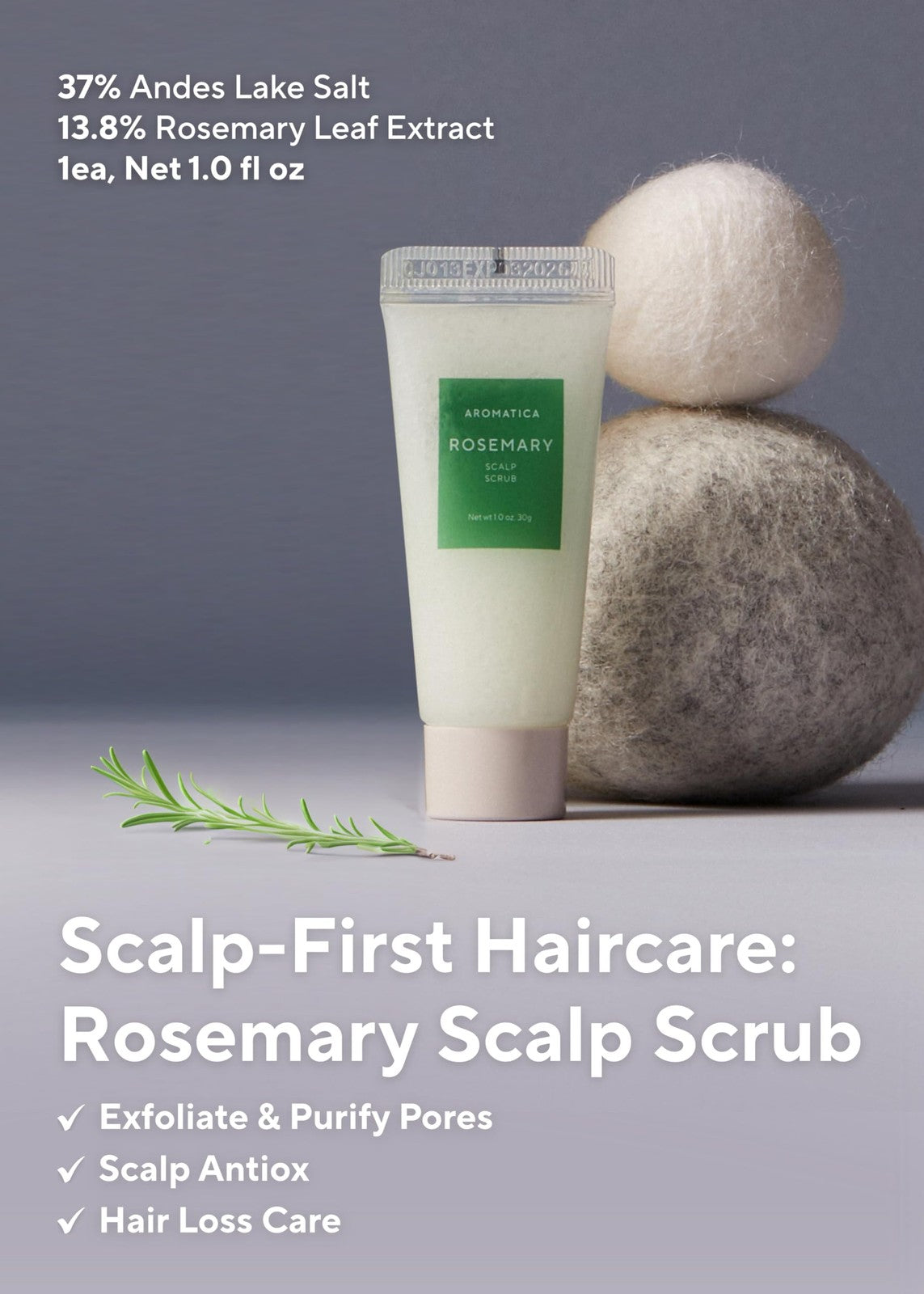 AROMATICA Rosemary Hair Care Gift Set with shampoo and heat protection spray for hair growth and healthy styling.