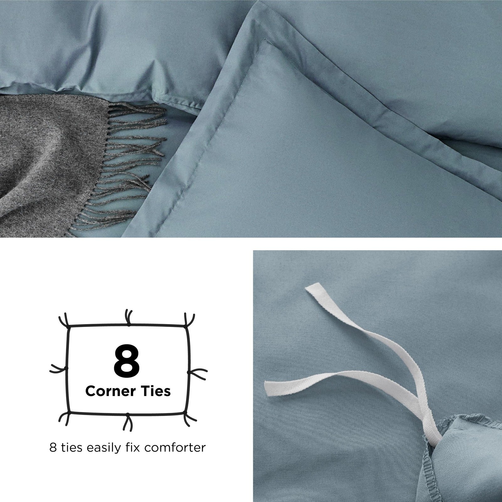 Bedsure full size duvet cover in soft, double brushed bedding set suitable for kids and adults, shown on a neatly made bed.