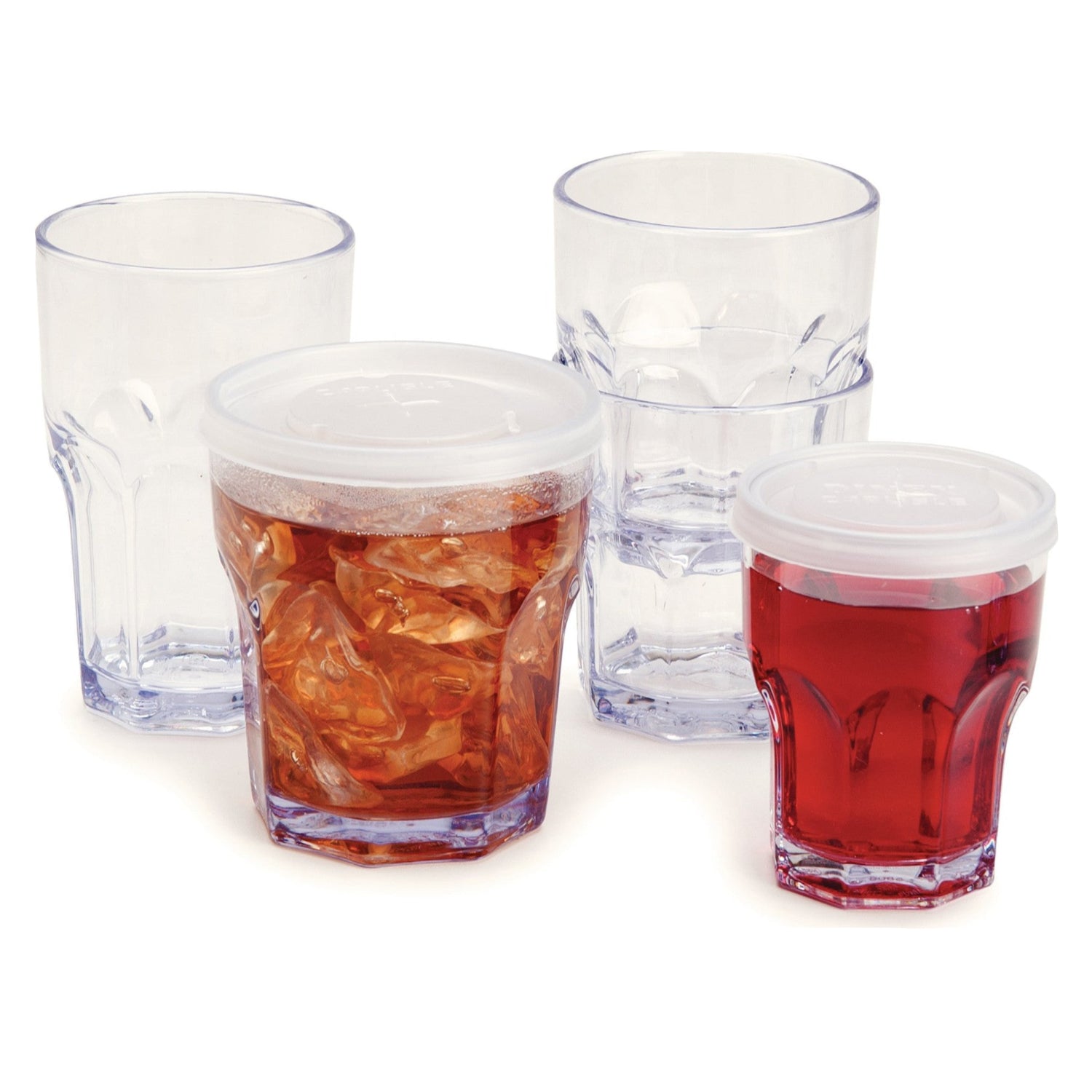 Clear Carlisle Foodservice Products tall tumbler glass for restaurant use, showcasing a sleek, transparent design.