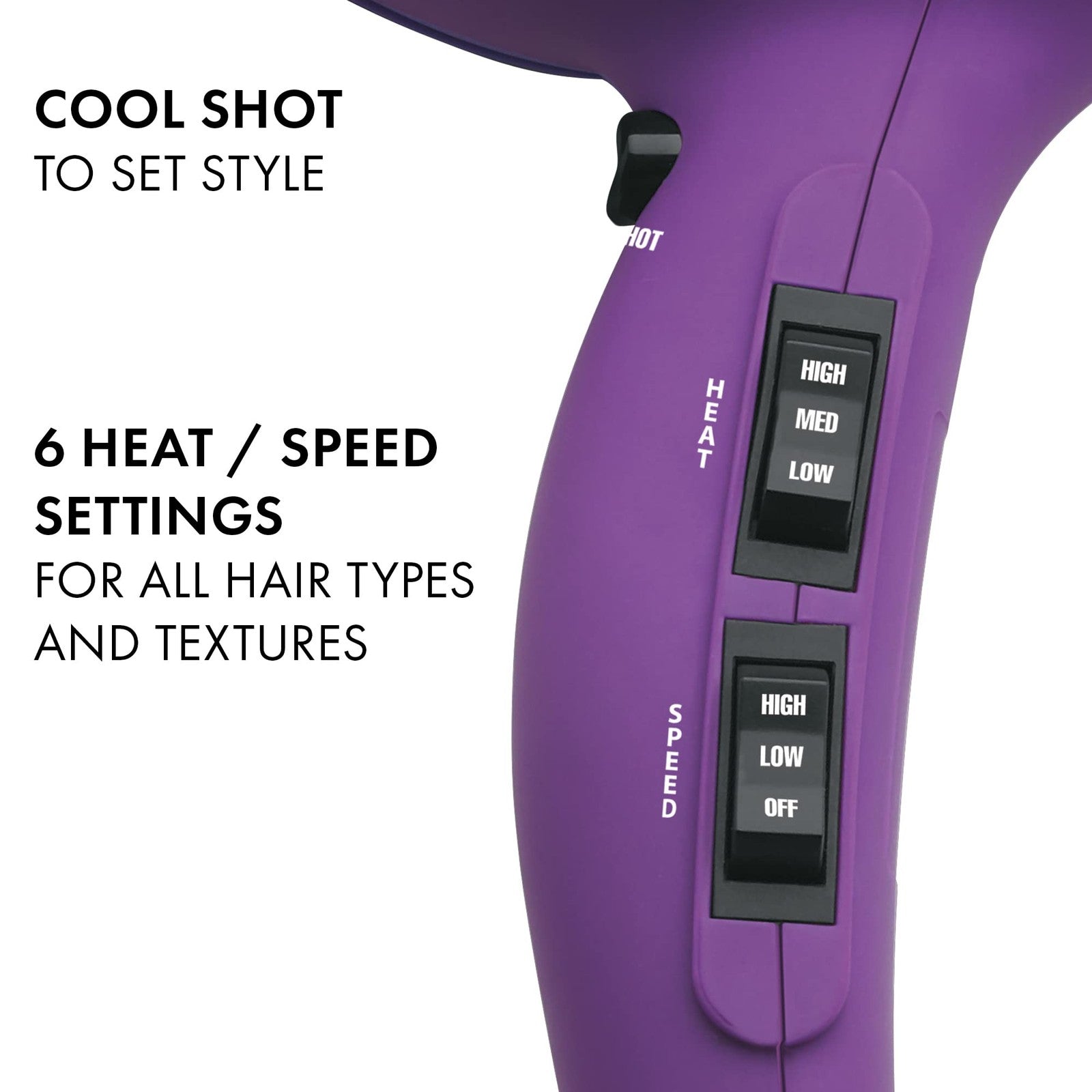 Hot Tools Pro Artist 1875W Turbo Ionic Dryer with purple finish, featuring a sleek design for smooth, frizz-free blowouts.
