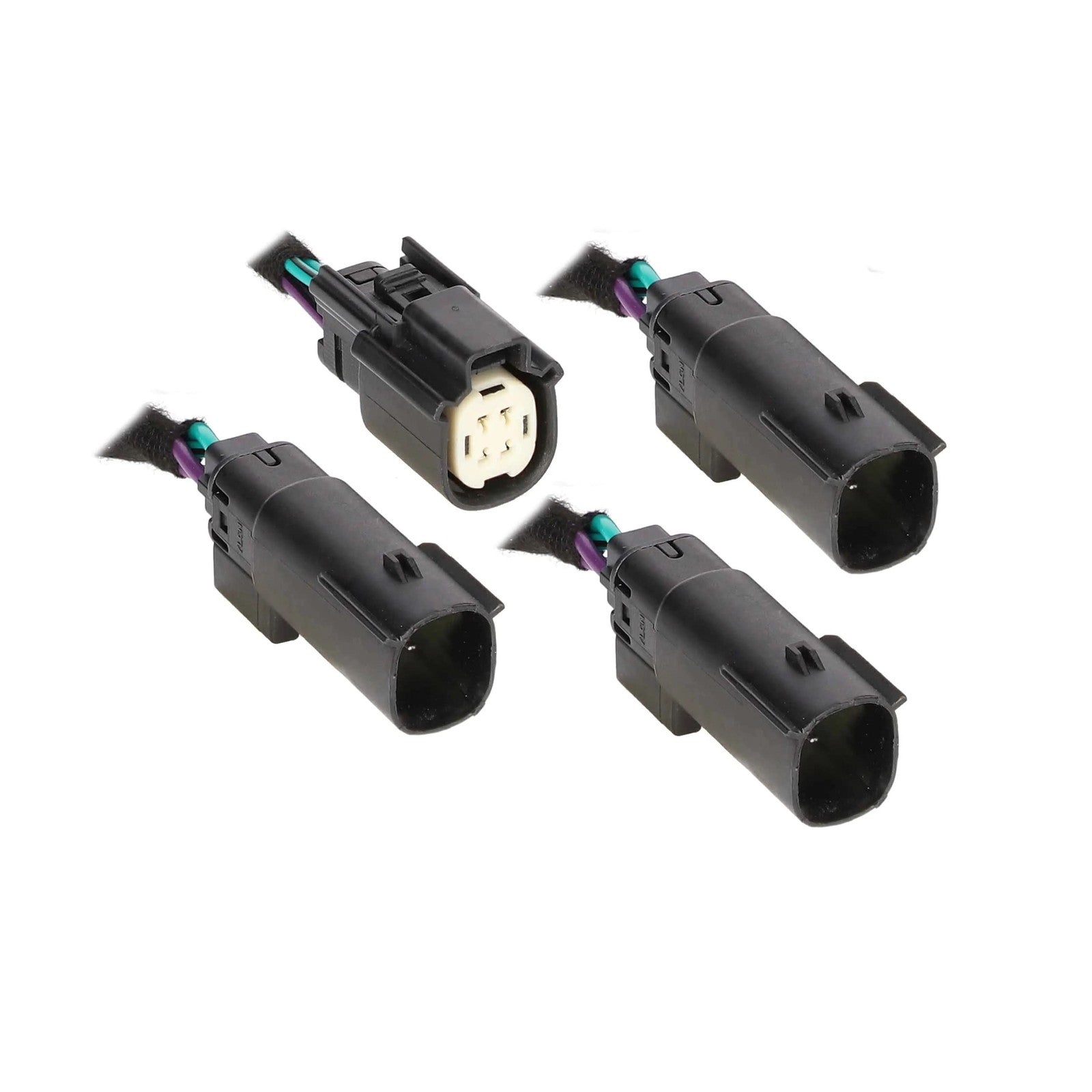 Metra rear 3-way speaker harness splitter for vehicle audio systems, showing the wiring connectors and splitter components.
