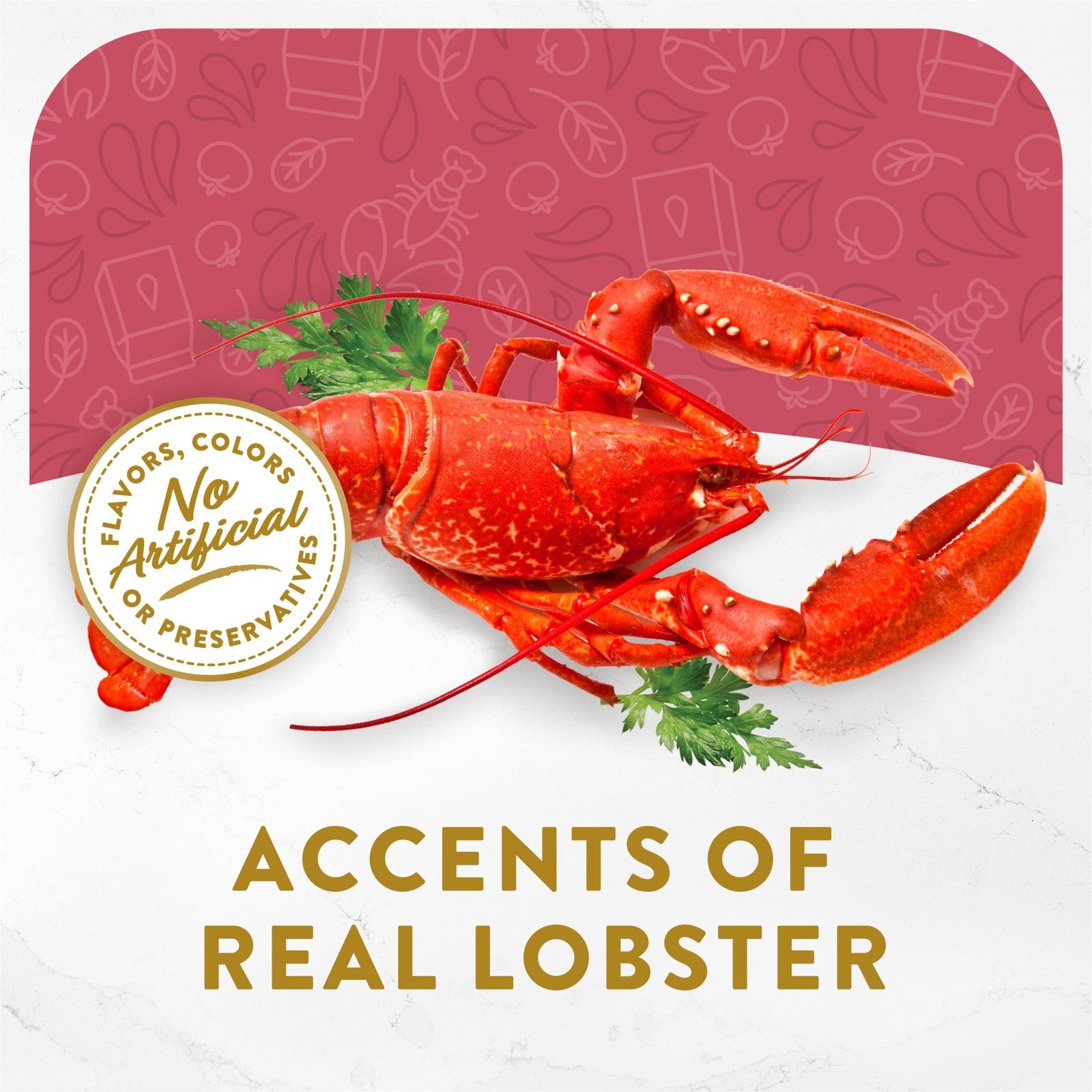 Fancy Feast Broths Seafood Bisque and Lobster wet cat food topper in 1.4 oz container, featuring seafood ingredients and rich broth