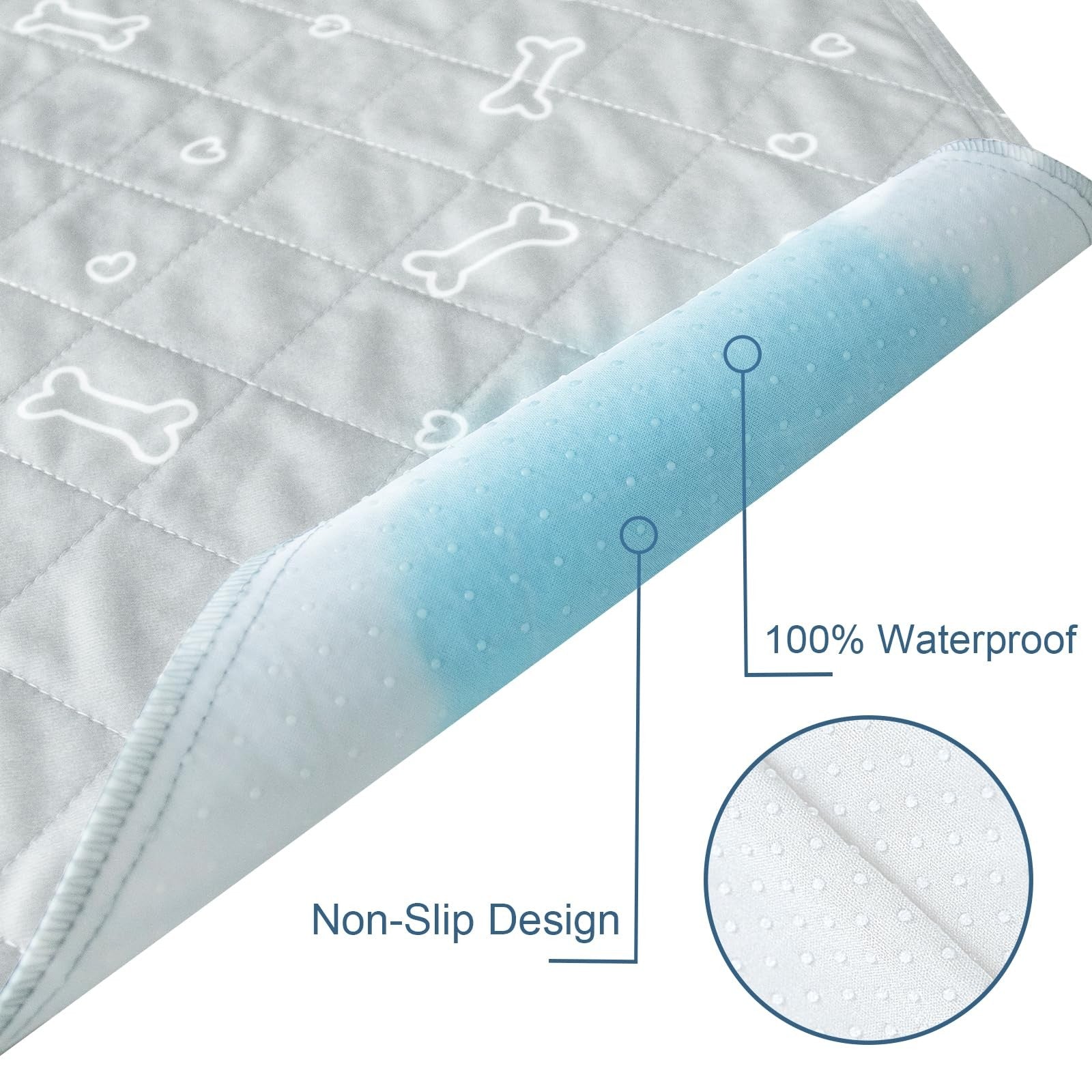 Magik & Kover washable dog pee pads, 2-pack reusable puppy pads, 28x42 inches, super absorbent for training and housebreaking.