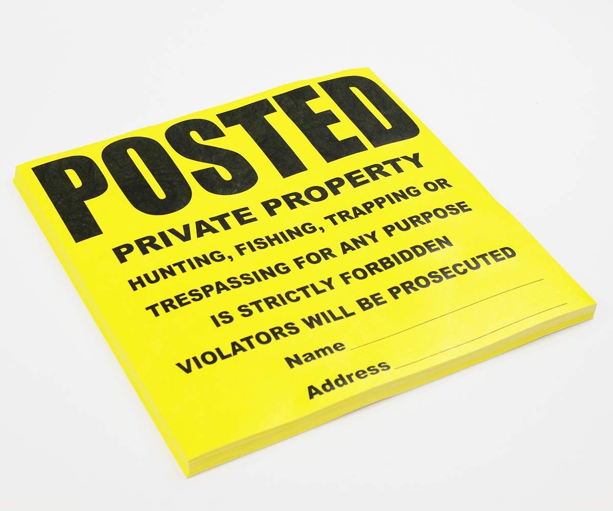 Yellow private property sign by Wristco, 11x11 inches, posted for outdoor use, with bold black lettering indicating private property.