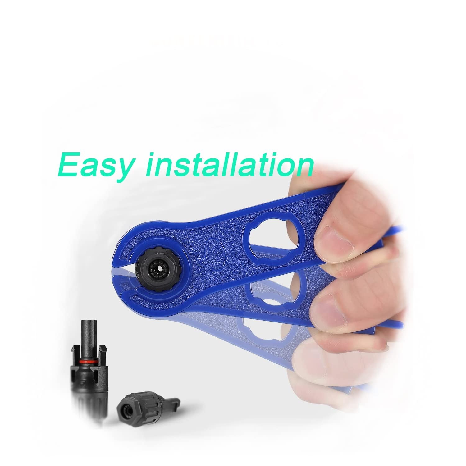 WOODGUILIN Y Solar Connector 1 to 6 parallel cable showing a black solar Y branch connector with six male outlets for solar panel wiring