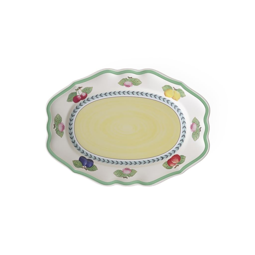 Villeroy & Boch French Garden Fleurence oval platter in 14.5-inch size, elegant premium porcelain with floral design.