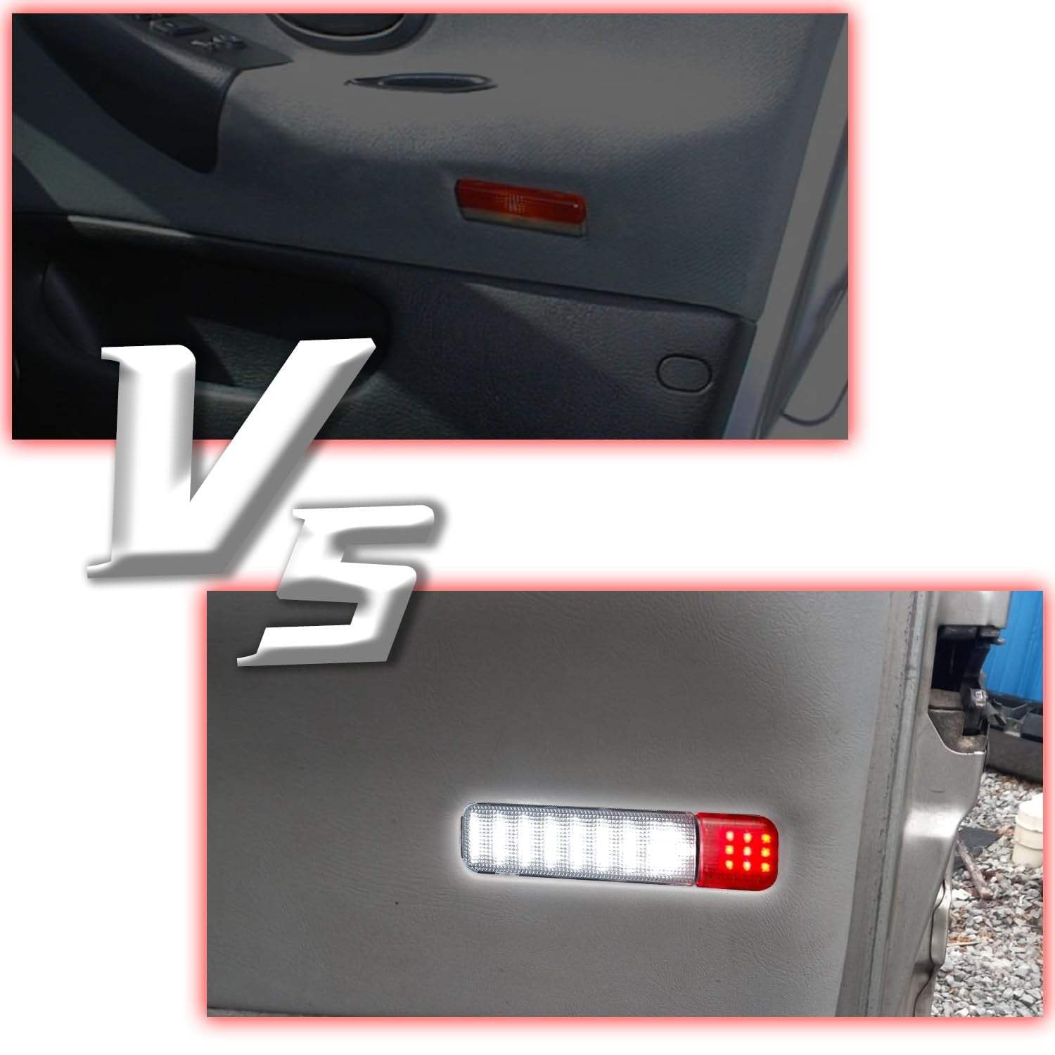AFEISOL LED Door Panel Courtesy Lights for Chevy Sierra GMC C/K Plug and Play plastic housing red and white