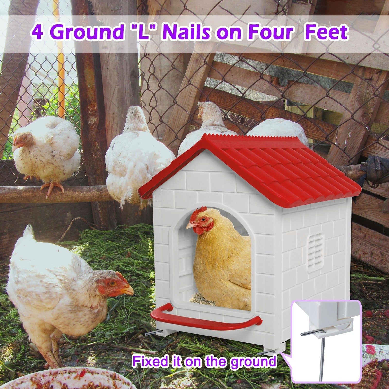 Rockever waterproof chicken nesting box for hens, with a cozy, clean interior for laying eggs, designed for easy access and comfort.
