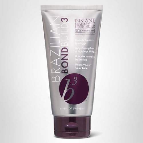 B3 Brazilian Bondbuilder Instant Restore & Protect Reconstructor 6oz bottle, hair treatment product for strengthening and repairing hair.