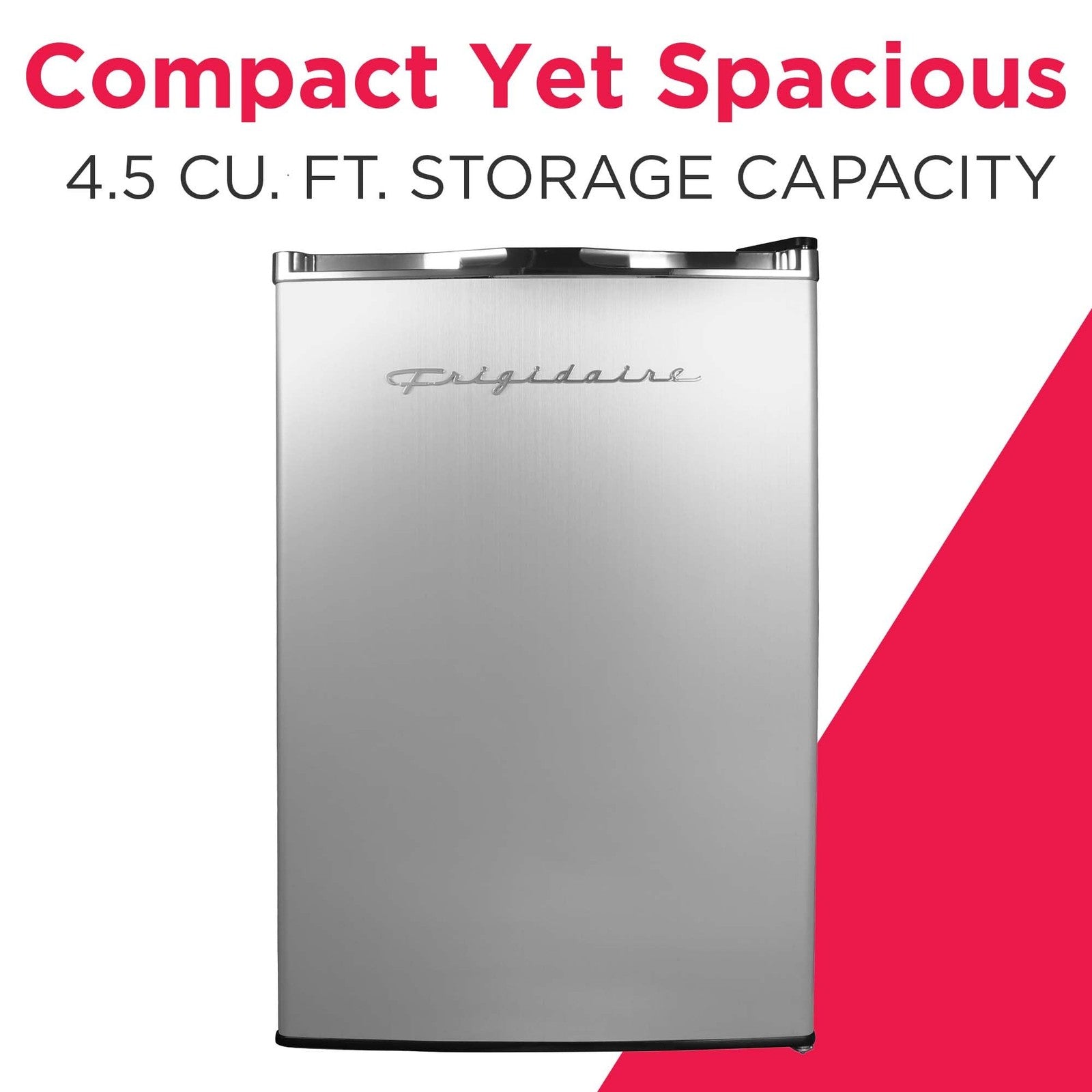 Frigidaire 4.5 cu ft stainless steel refrigerator door from the Platinum Series, modern and sleek design.