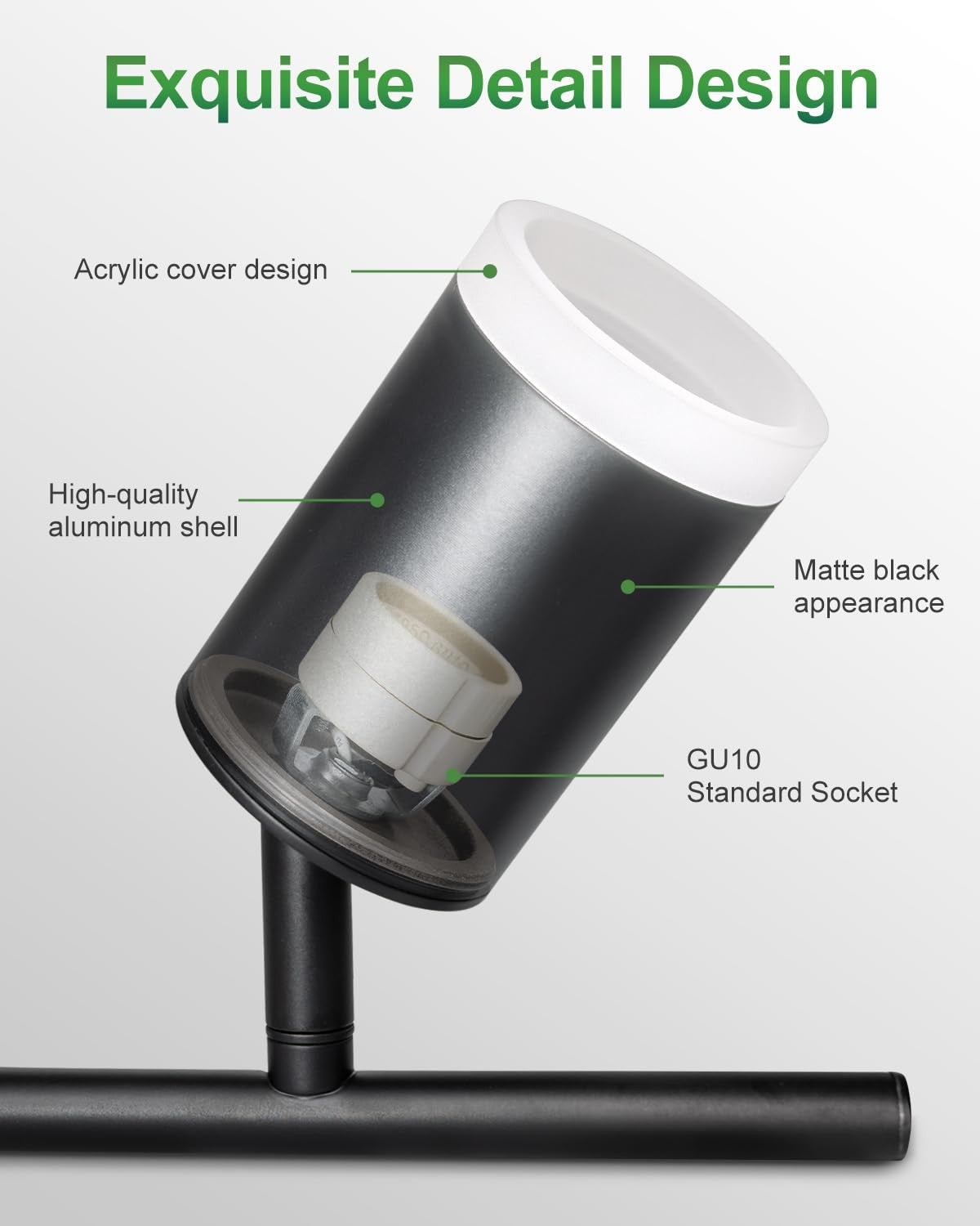 Fondiiz 6-way track lighting kit with rotatable heads and fixtures, ideal for adjustable modern track lighting installation.