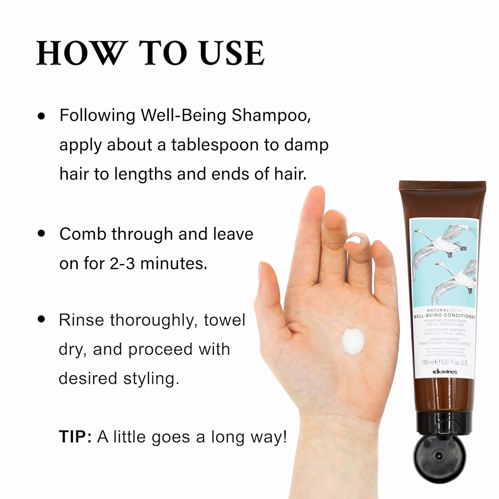 Davines Naturaltech WELLBEING Conditioner for detangling and moisturizing hair with a smooth, nourishing formula.