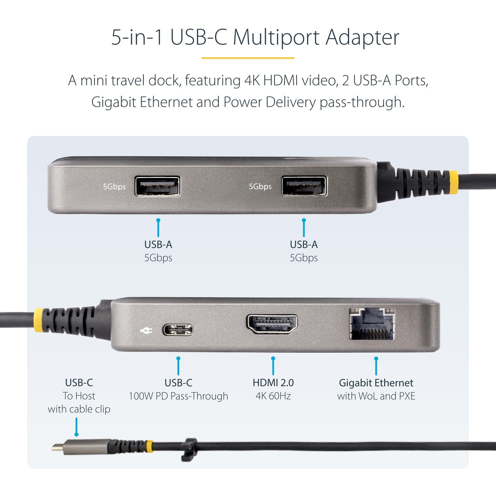 StarTech USB-C docking station compatible with MacBook Pro M1 M2 M3 M4 and Windows, featuring 4K video output and multiple ports