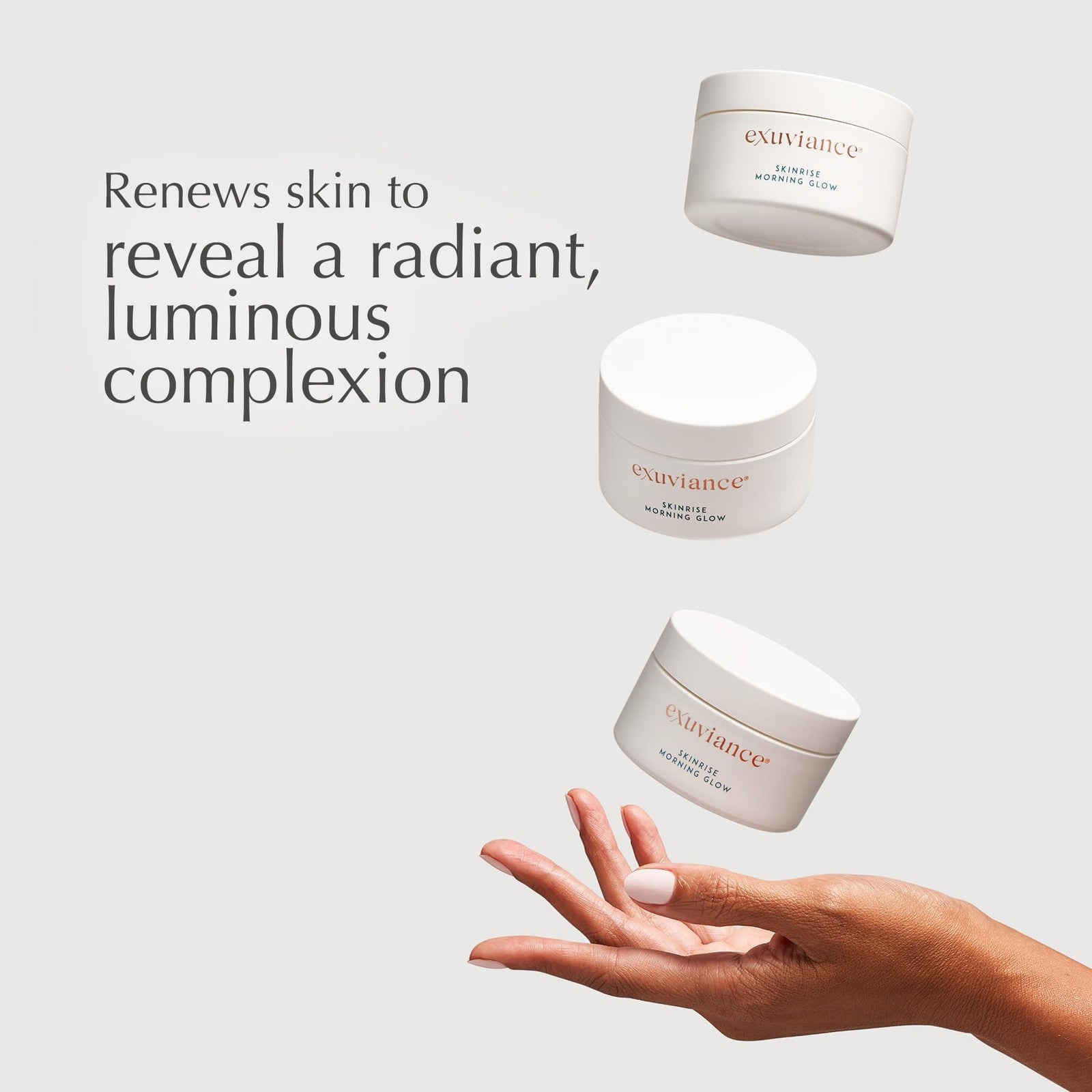 EXUVIANCE SkinRise Morning Glow anti-aging facial toning pads with exfoliating texture, shown in a close-up image.