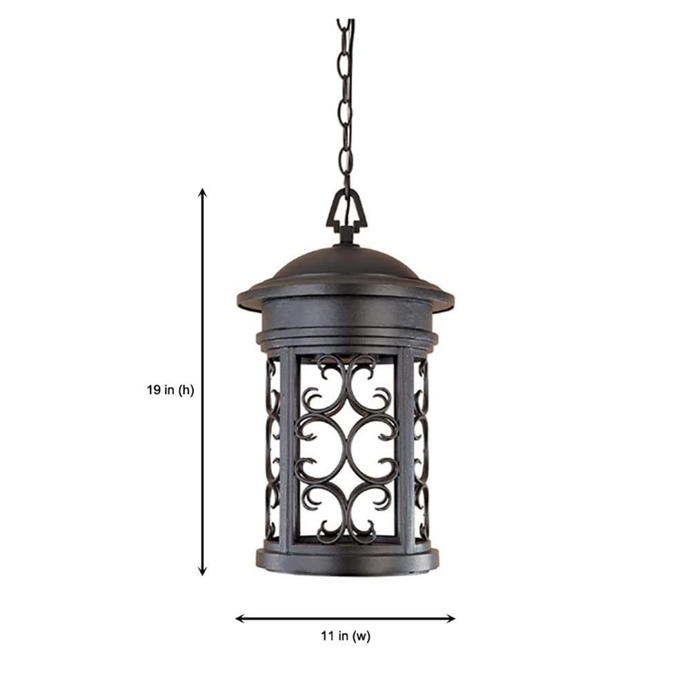 Designers Fountain Ellington outdoor light fixture hanging 19-inch exterior lantern with classic design and clear glass panels