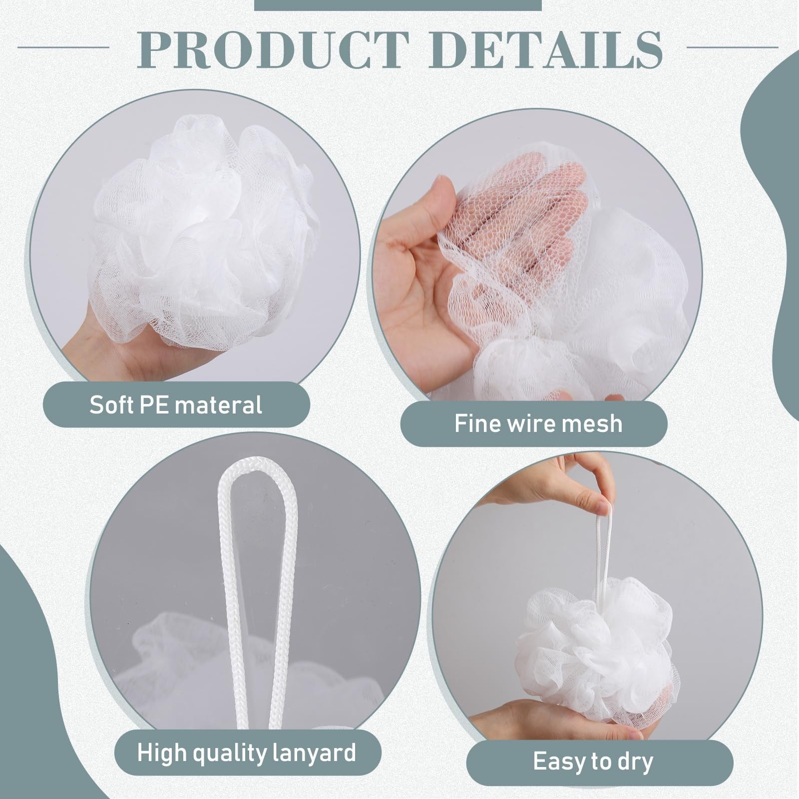Sunnyray 200-pack bath loofah sponges for exfoliating body scrub, natural shower luffas for cleansing and skin renewal.