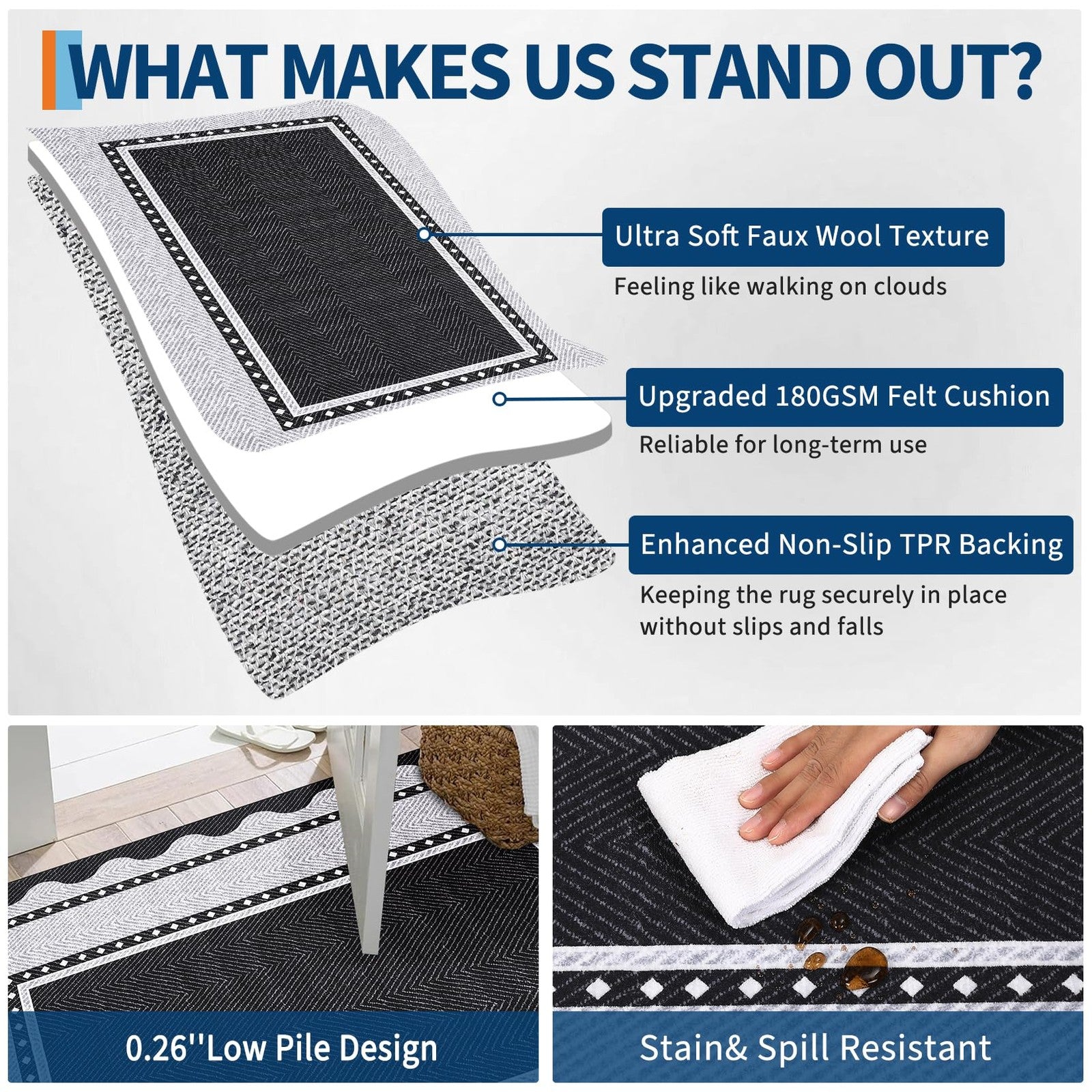 Garveehome modern neutral 9x12 area rug with washable design, perfect for living room decor and large space coverage.