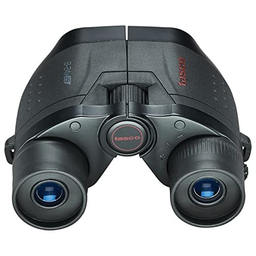 TASCO Essentials binoculars 8-24x25 with adjustable zoom and compact design for outdoor viewing and birdwatching.