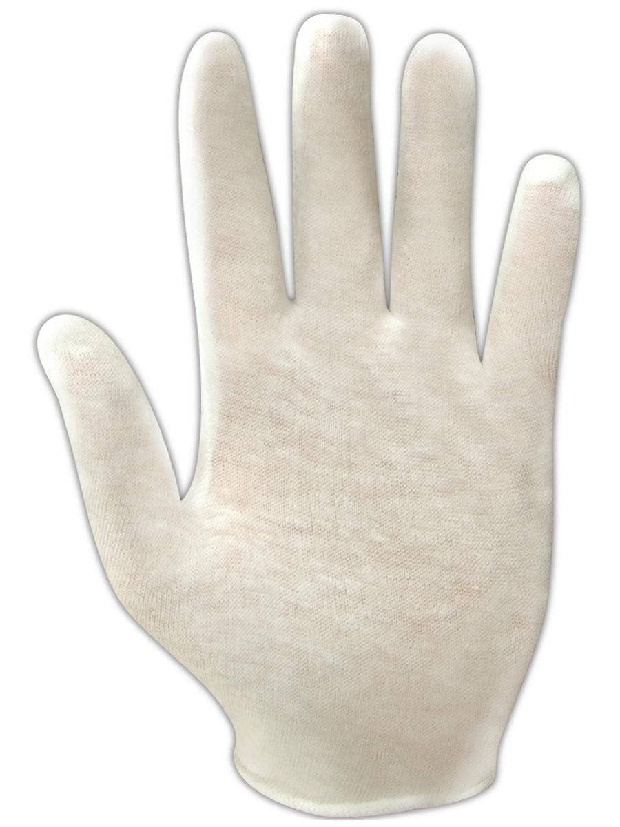 Magid Touchmaster lightweight cotton lisle inspection gloves, standard size, showing close-up of soft, breathable fabric and fit.