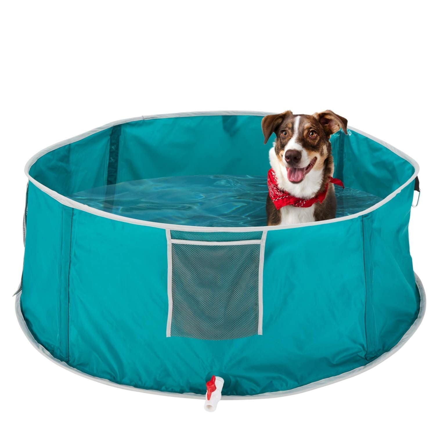 MYPET North States portable foldable pet pool, 48-inch diameter, suitable for pets to bathe and swim outdoors.