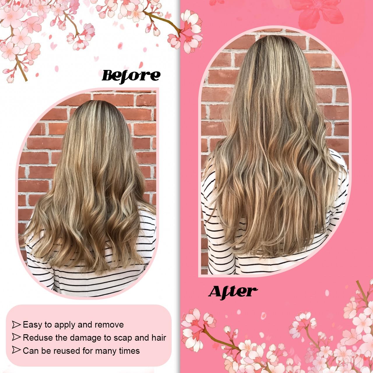 Ash brown human hair I tip extensions by KPVXXVE, 50g, 20 inches, with a mix of bleach blonde highlights.