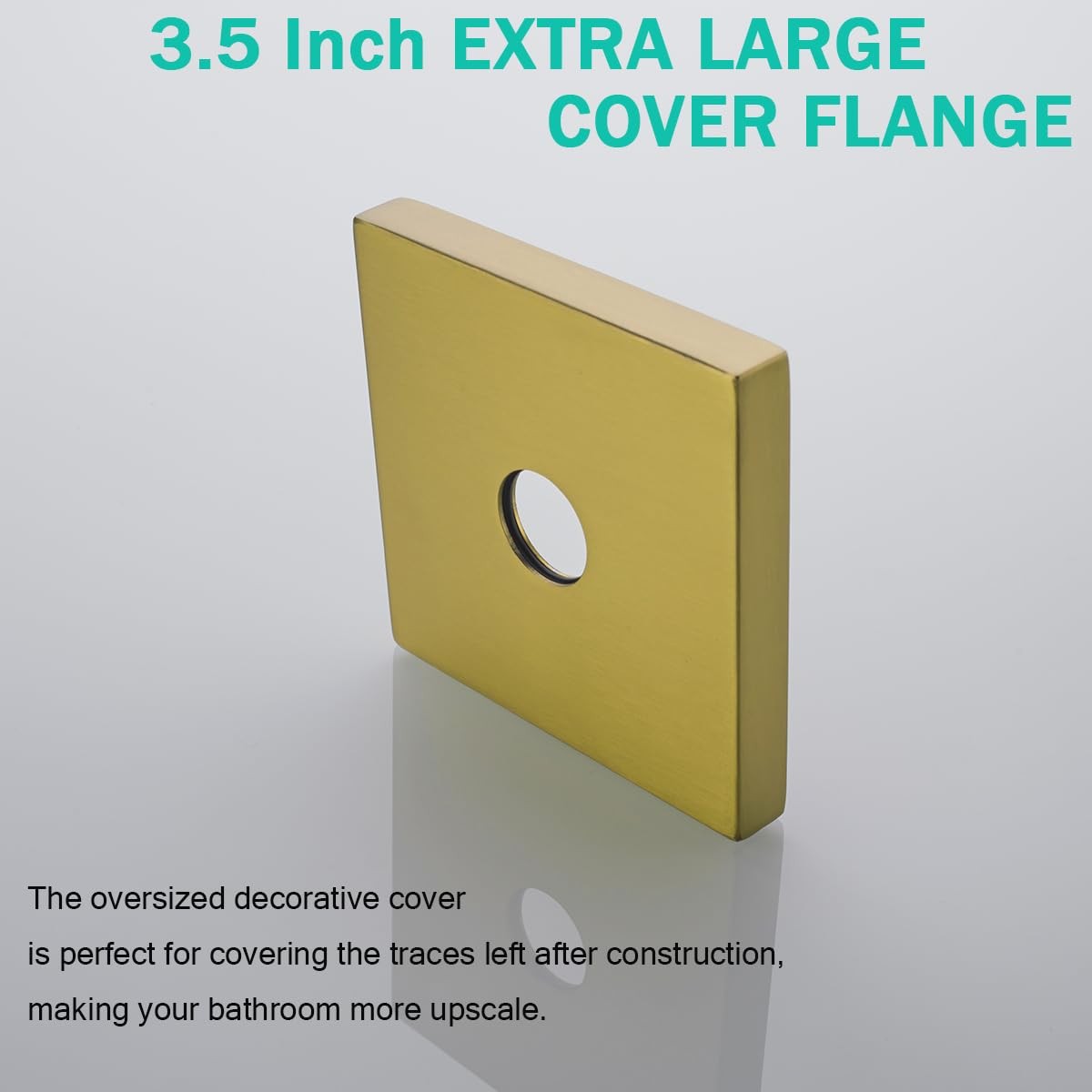 SEABEFORE stainless steel 16-inch wall-mounted shower arm with flange, extending shower head for adjustable water flow.