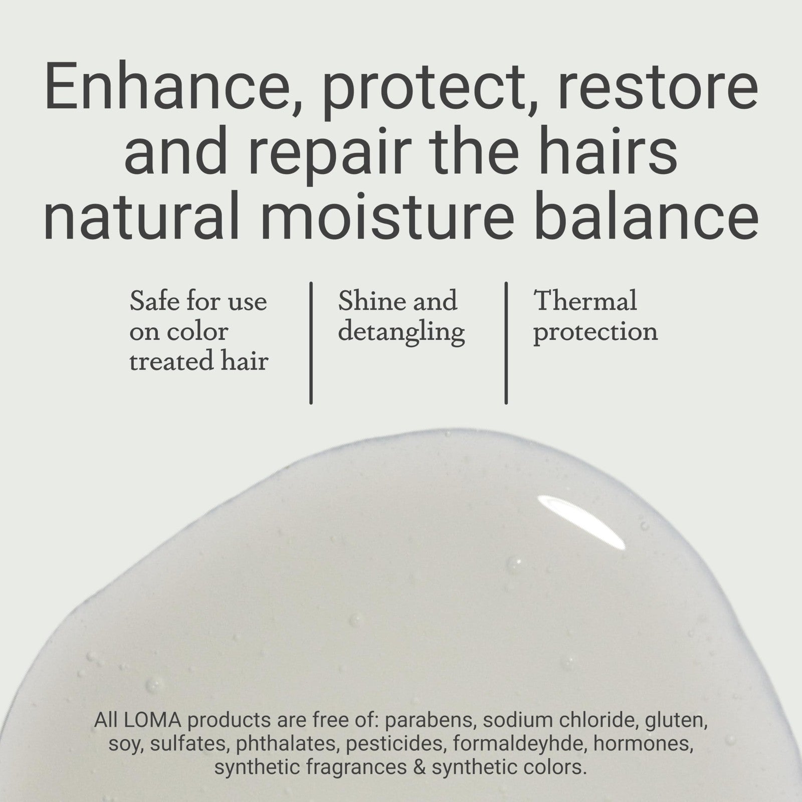 Loma Daily Shampoo 33 oz bottle with pump dispenser, clear liquid, designed for daily hair cleansing and hair health.