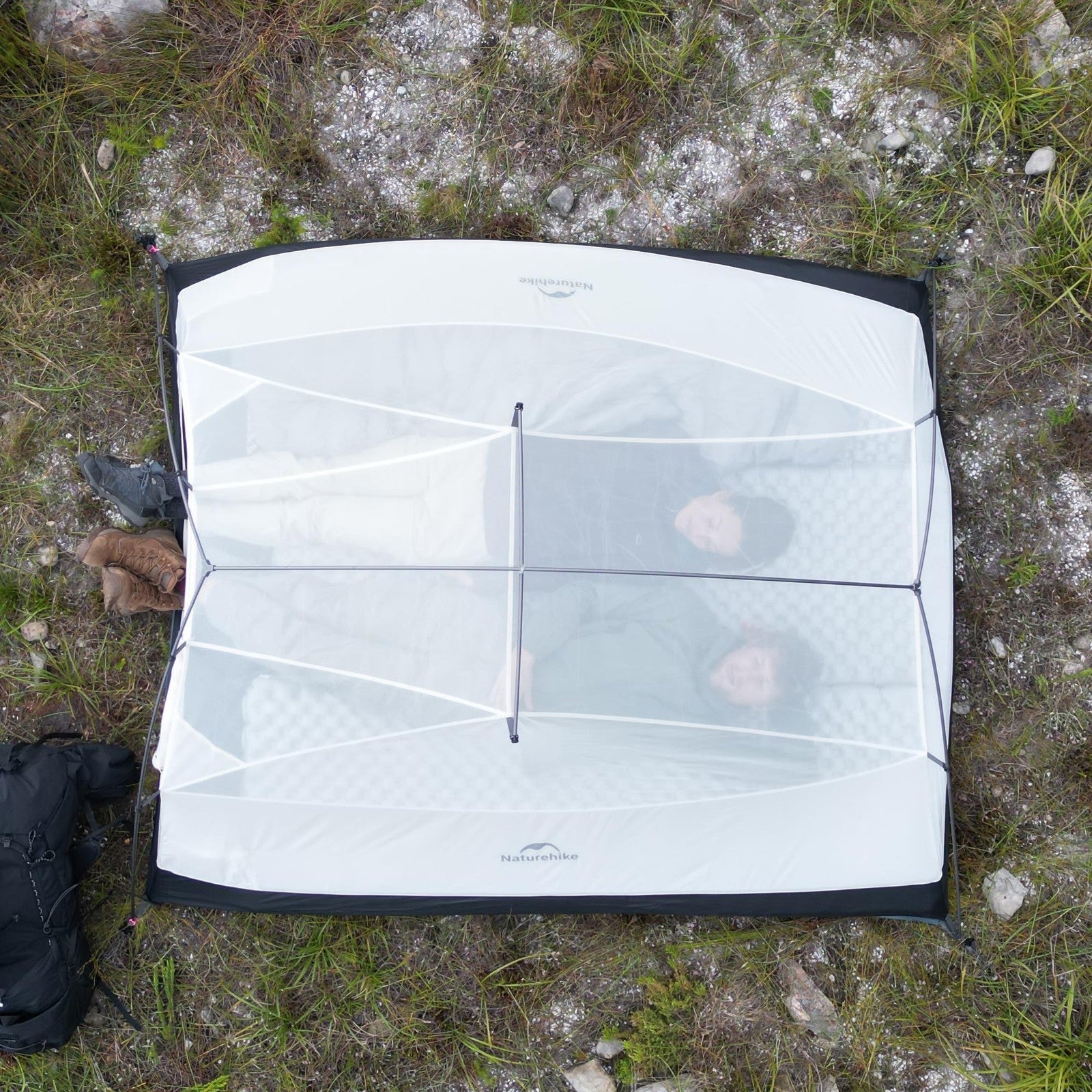Naturehike Cloud Up 3 person backpacking tent footprint, 3 season standing tent ground cover, lightweight and durable outdoor gear.