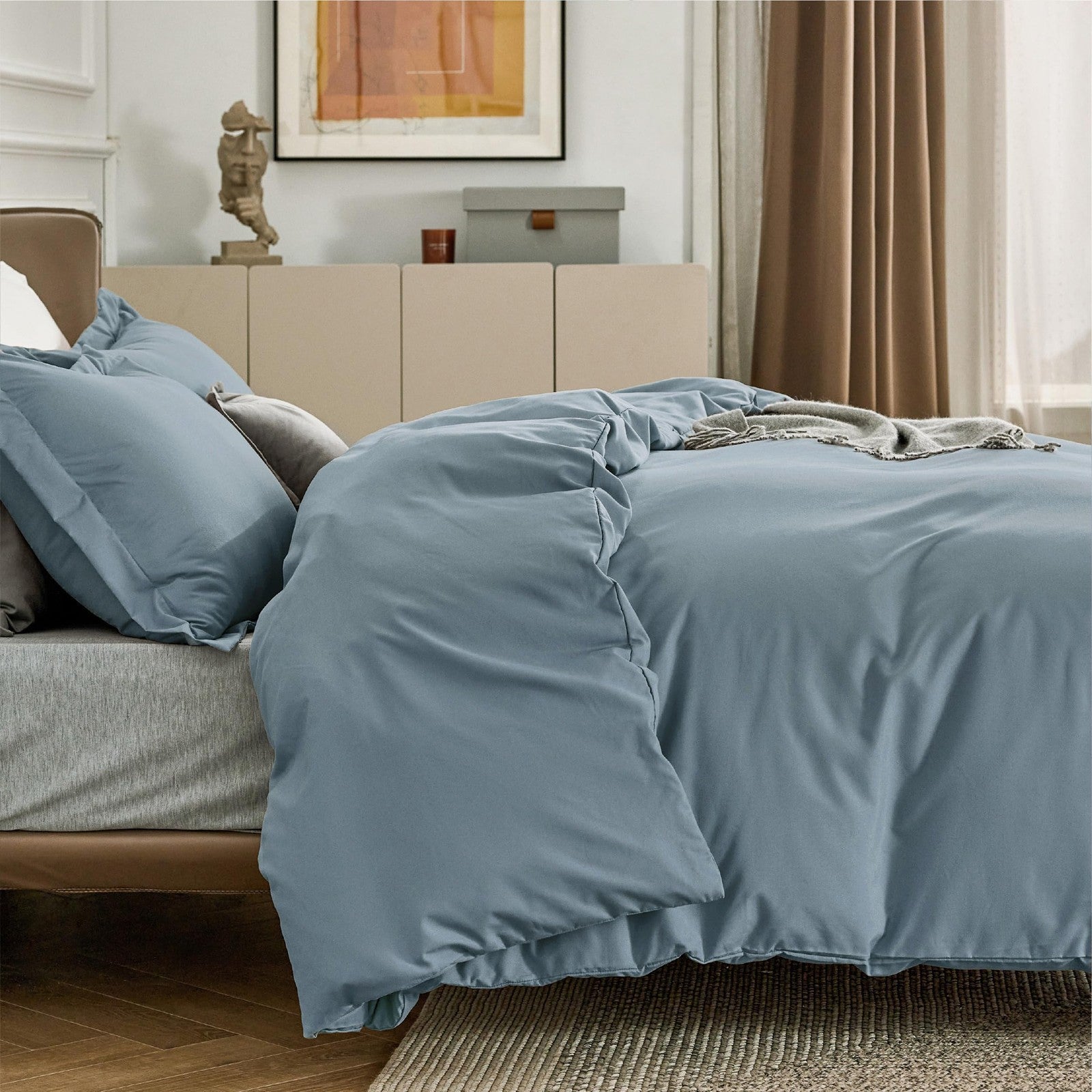 Bedsure full size duvet cover in soft double brushed bedding set, featuring a cozy, smooth fabric perfect for kids and adults.