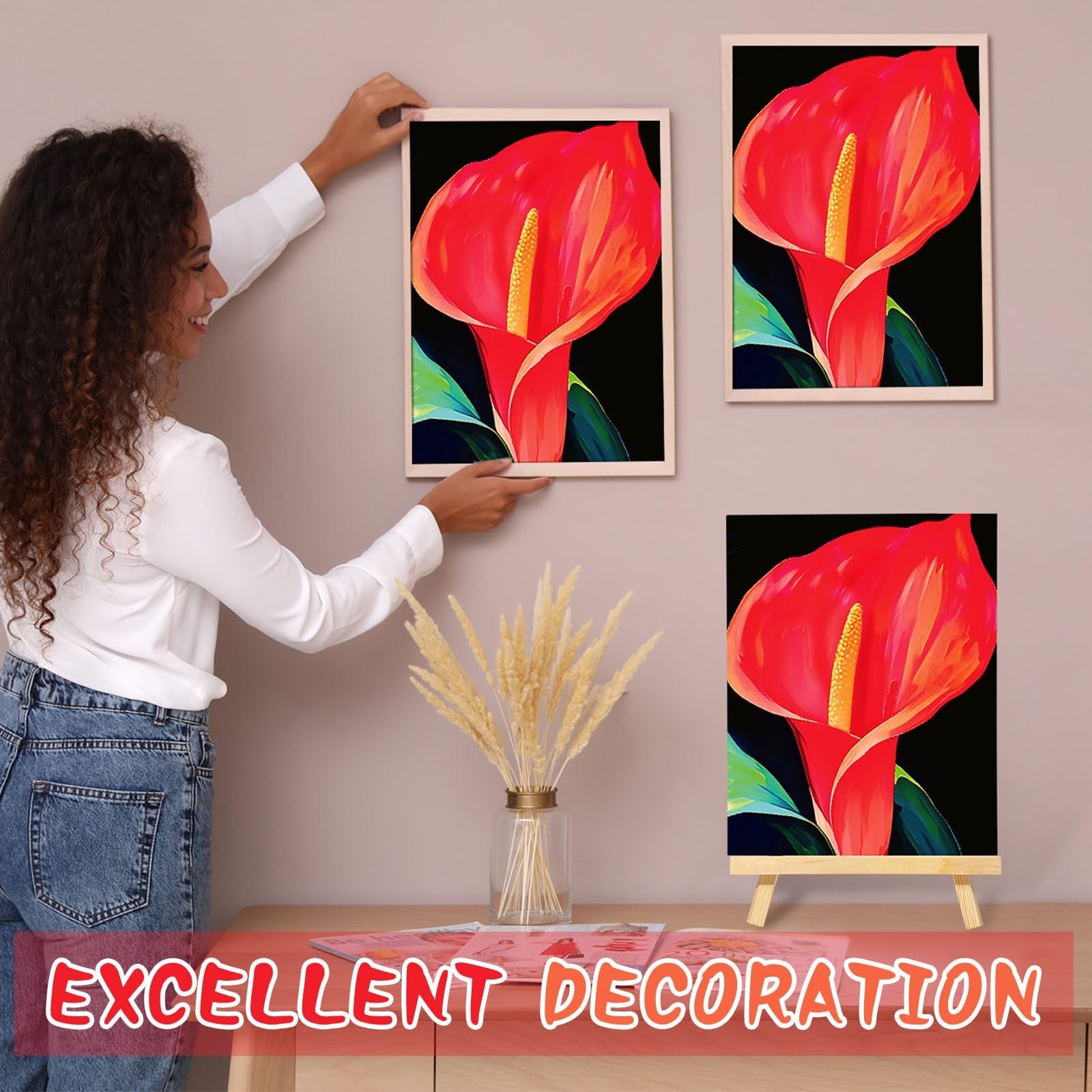 Motipuns 6-piece pre-drawn canvas set for adult painting, includes sip and paint kit with paint brushes and colors.