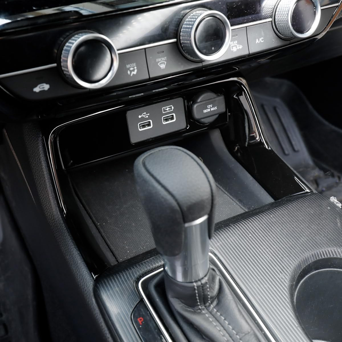 YINGTUU center console accessory for Honda 11th Gen Civic 2022-2025, showing the sleek design fitting the car's interior.