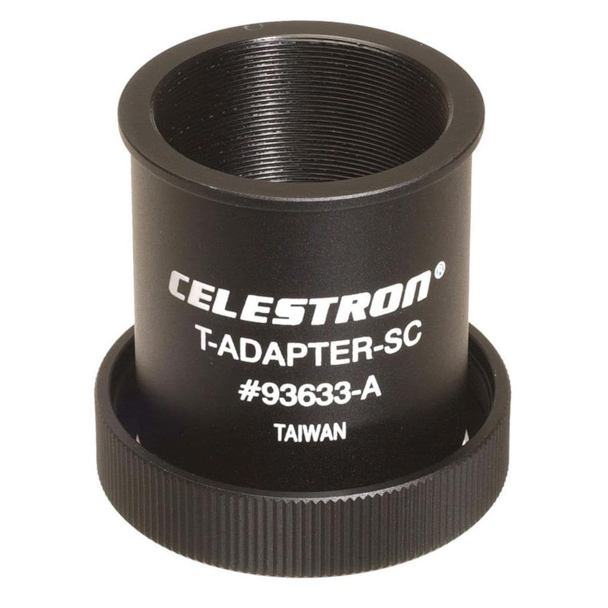 Celestron 93633-A DSLR T-Adapter for C5, 6, 8, 9.25, 11, 14 telescopes in black, used for connecting DSLR cameras to telescopes