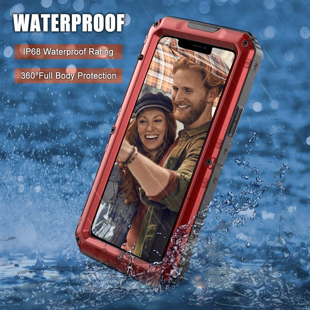 Heavy-duty waterproof iPhone 11 Pro case with military-grade shockproof protection, designed for rugged outdoor use.